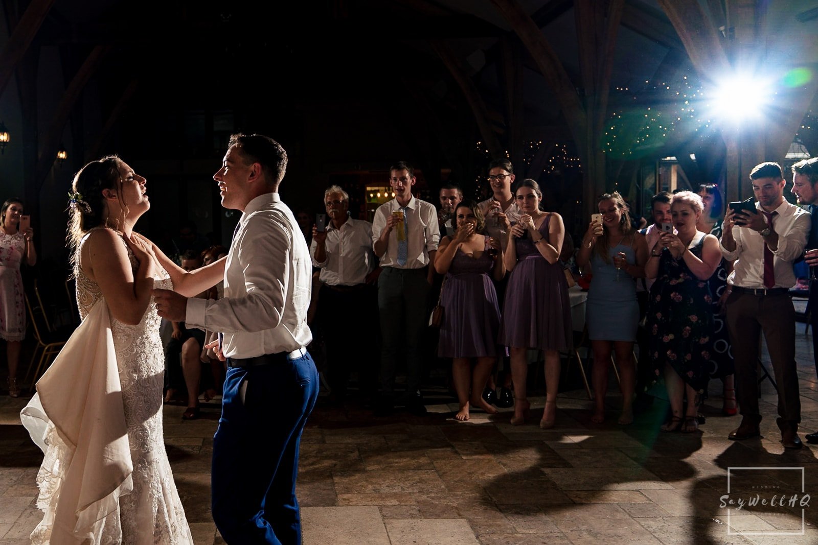 Swancar Farm Wedding Photography - Bride and Groom dance during the wedding first dance at Swancar Farm