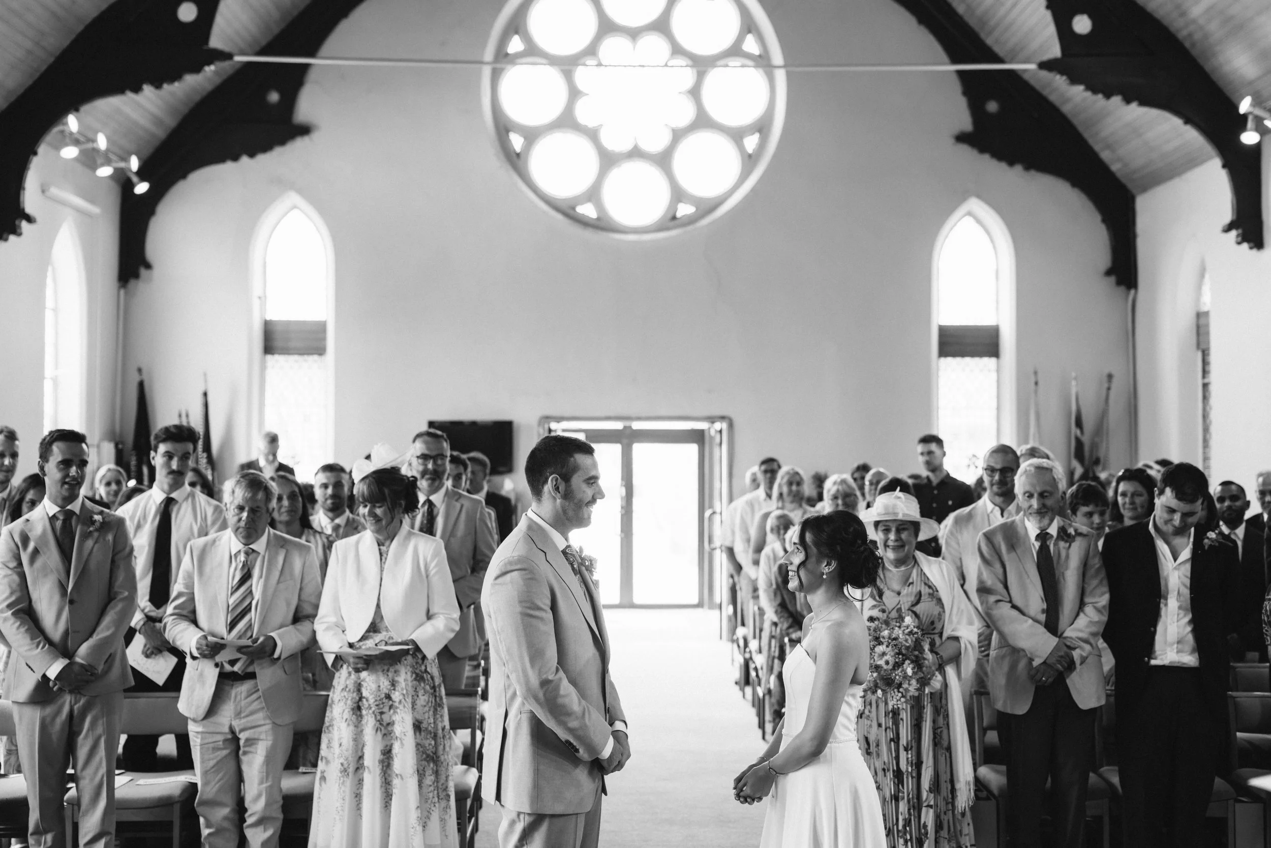 THE TRACTOR BARN WEDDING PHOTOGRAPHER - bride and groom getting married at  Church
