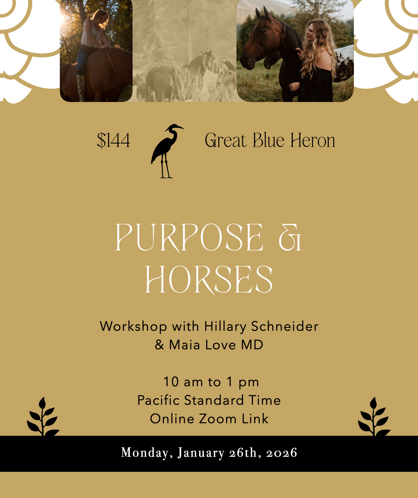 Purpose & Horses Workshop - Great Blue Heron Ticket