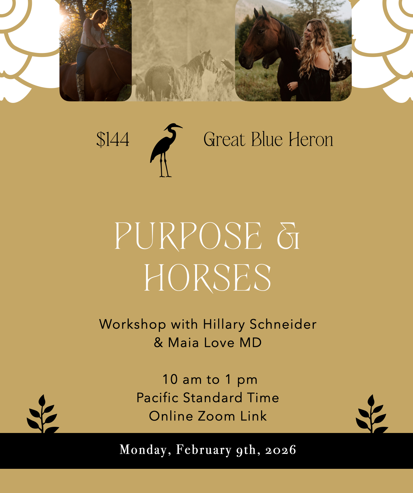 Purpose & Horses Workshop - Great Blue Heron Ticket