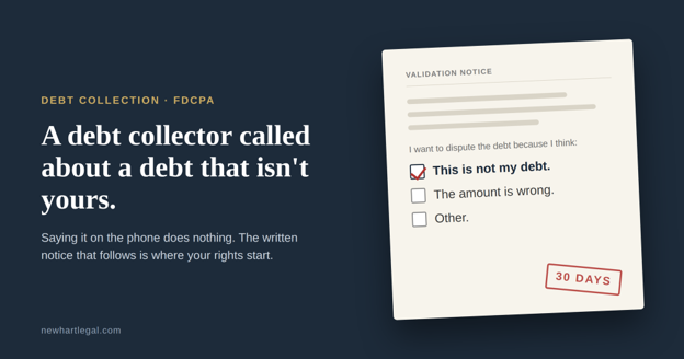 A Debt Collector Called About a Debt That Isn't Mine!
