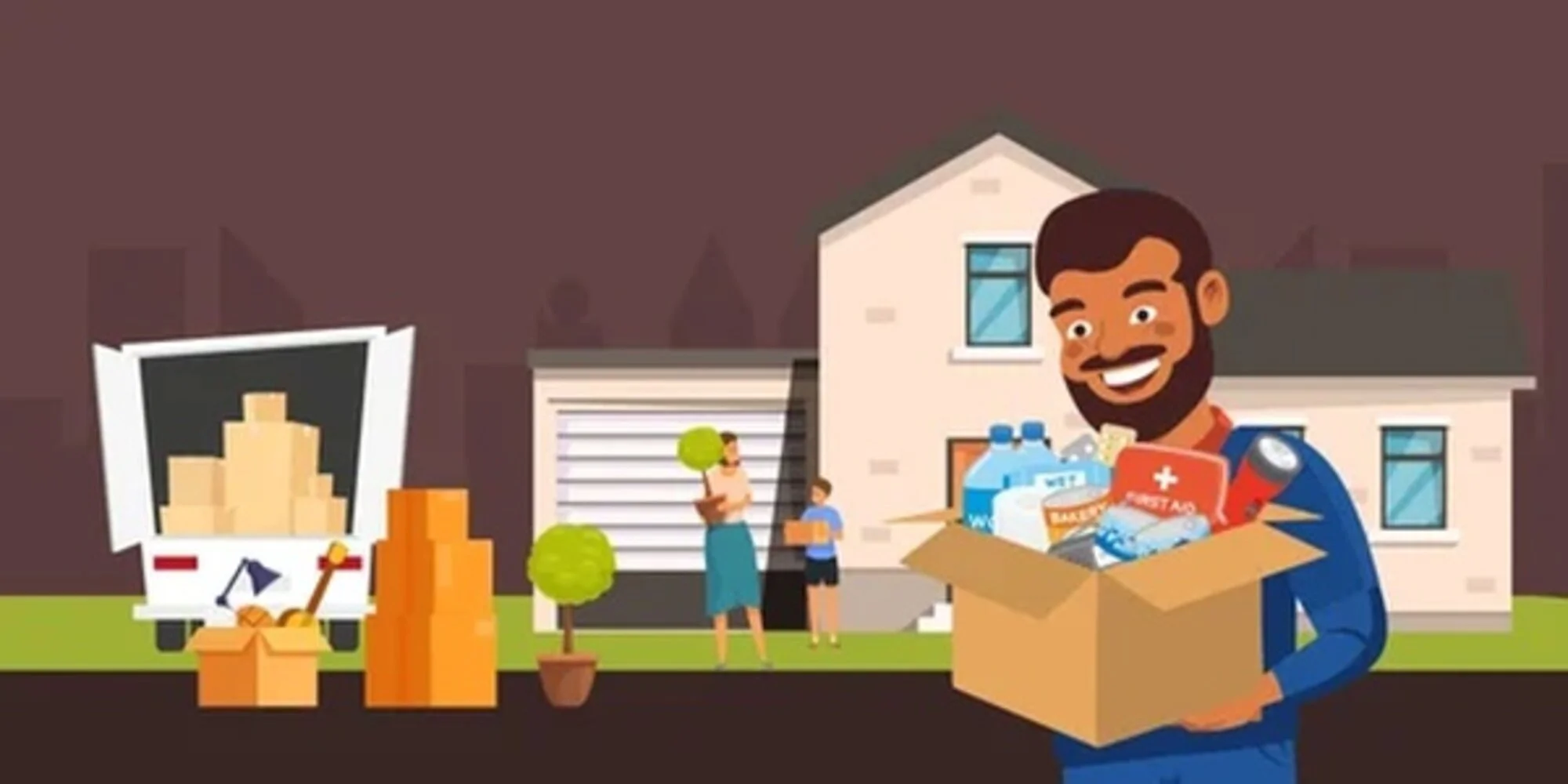 Moving boxes stacked in a new home ready for unpacking in the Piedmont Triad NC