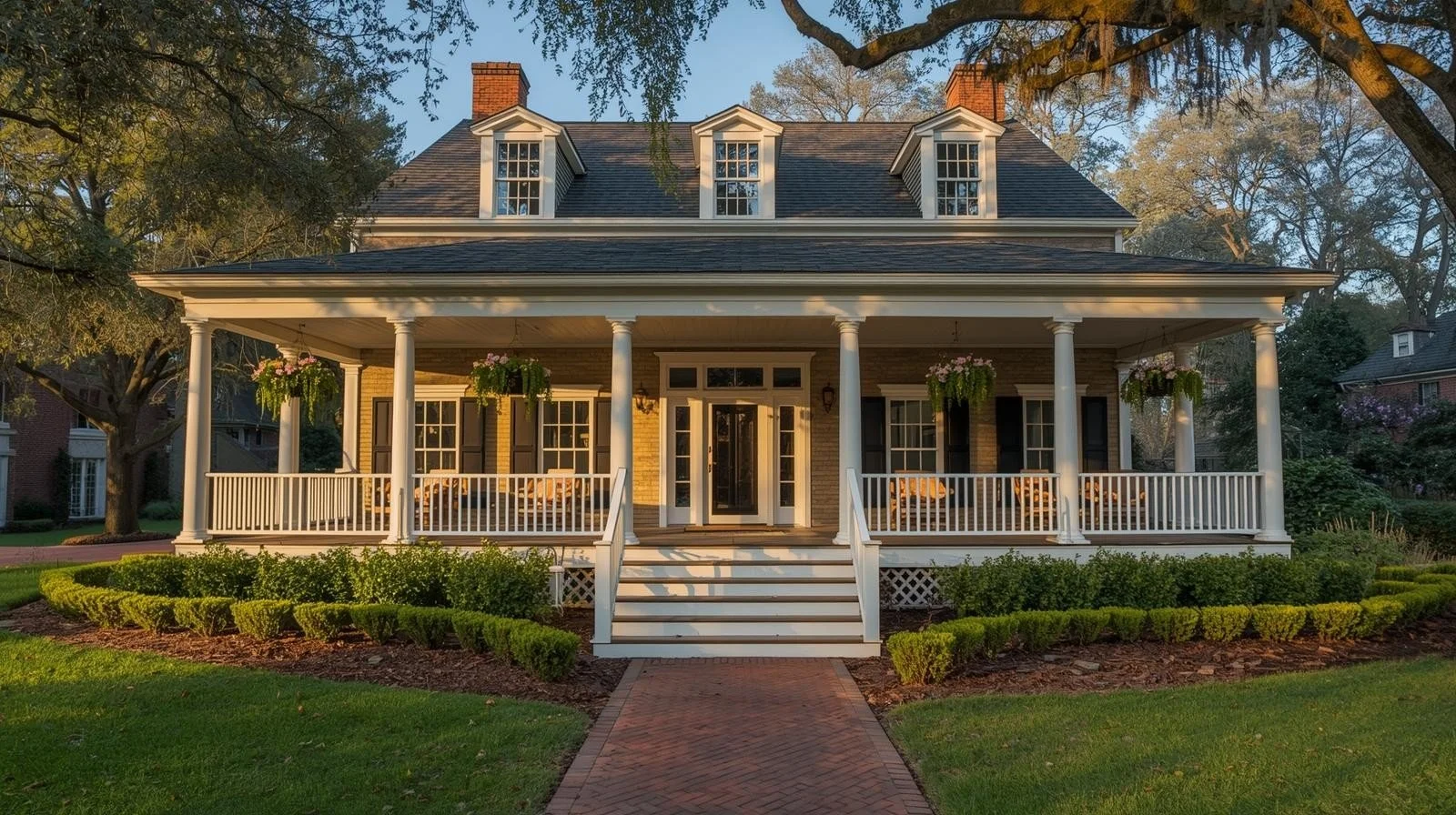 Southern home with wraparound porch and landscaped yard in Reidsville North Carolina