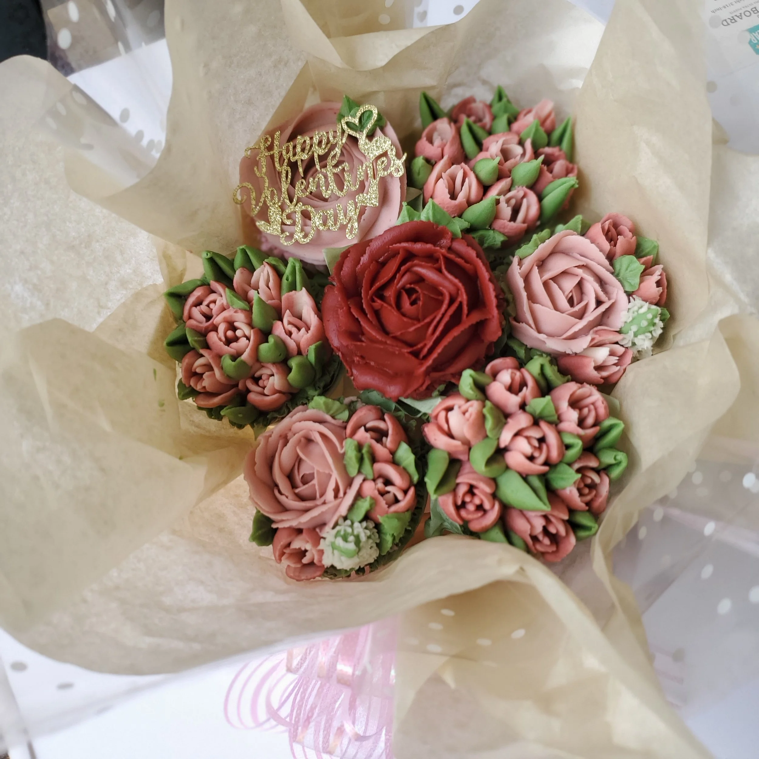 valentine's cupcake bouquet of 7
