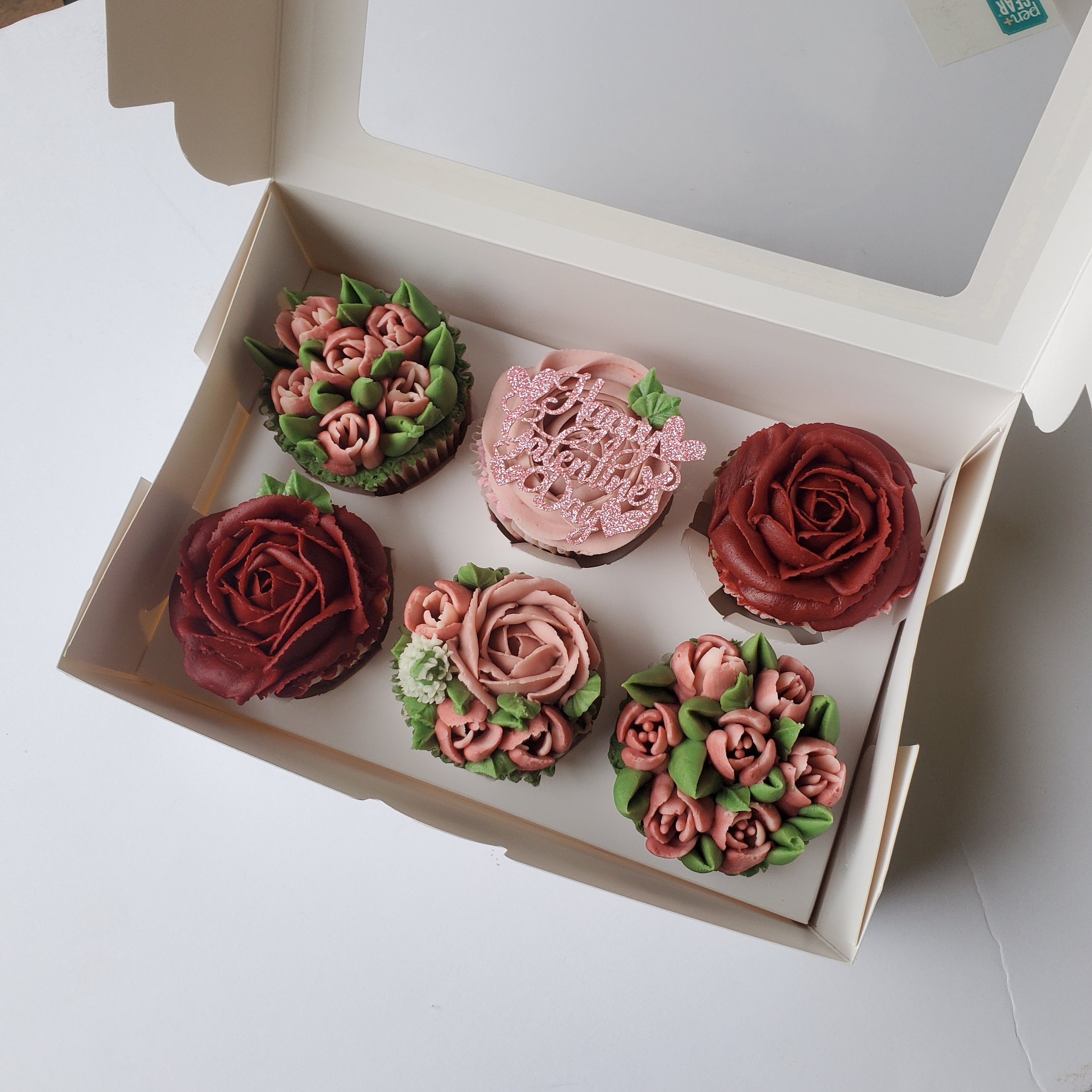 Galentine's cupcakes box of 6