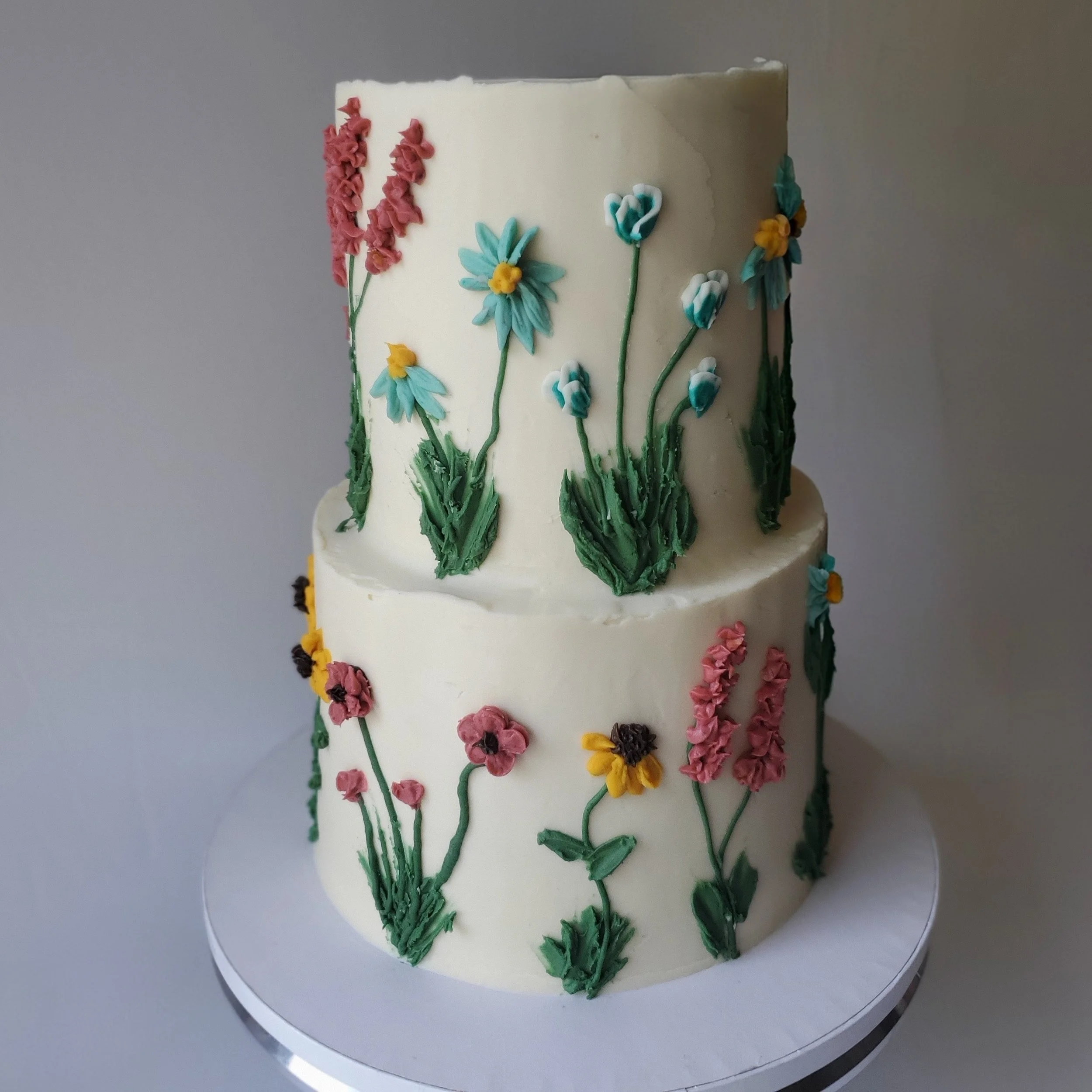 floral wildflower tiered cake