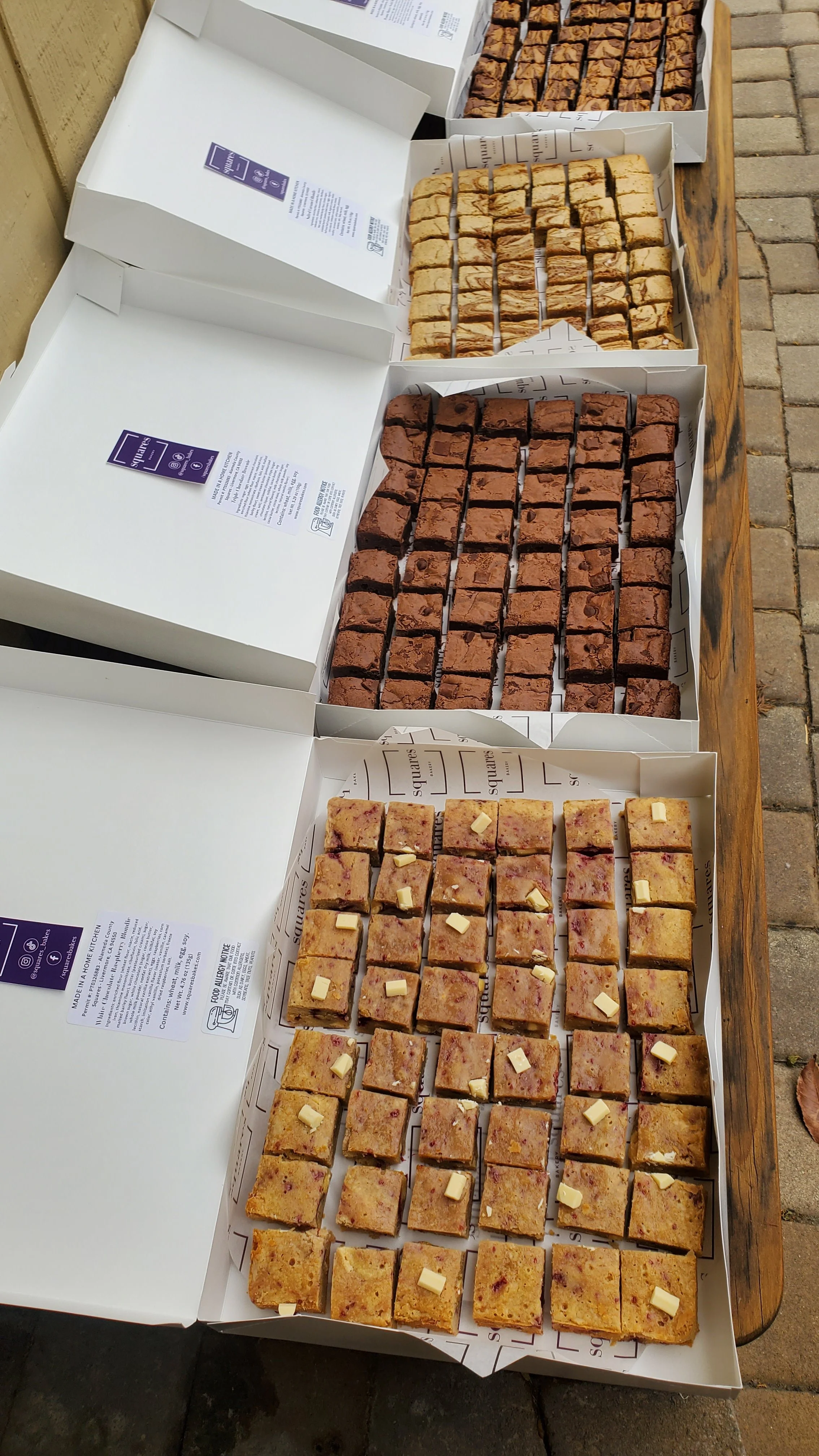 brownie bites in large boxes