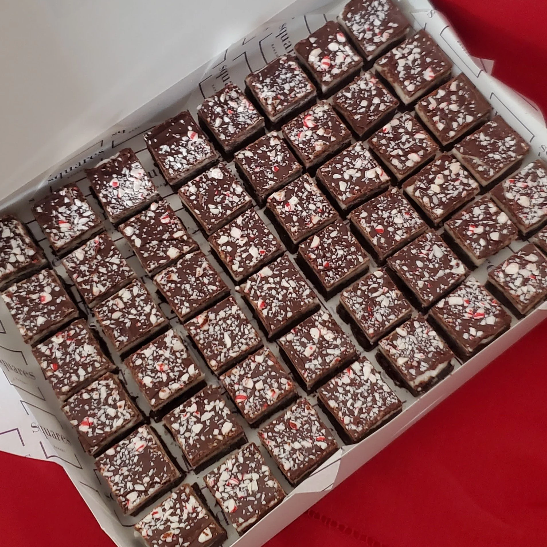 mini peppermint layered brownies