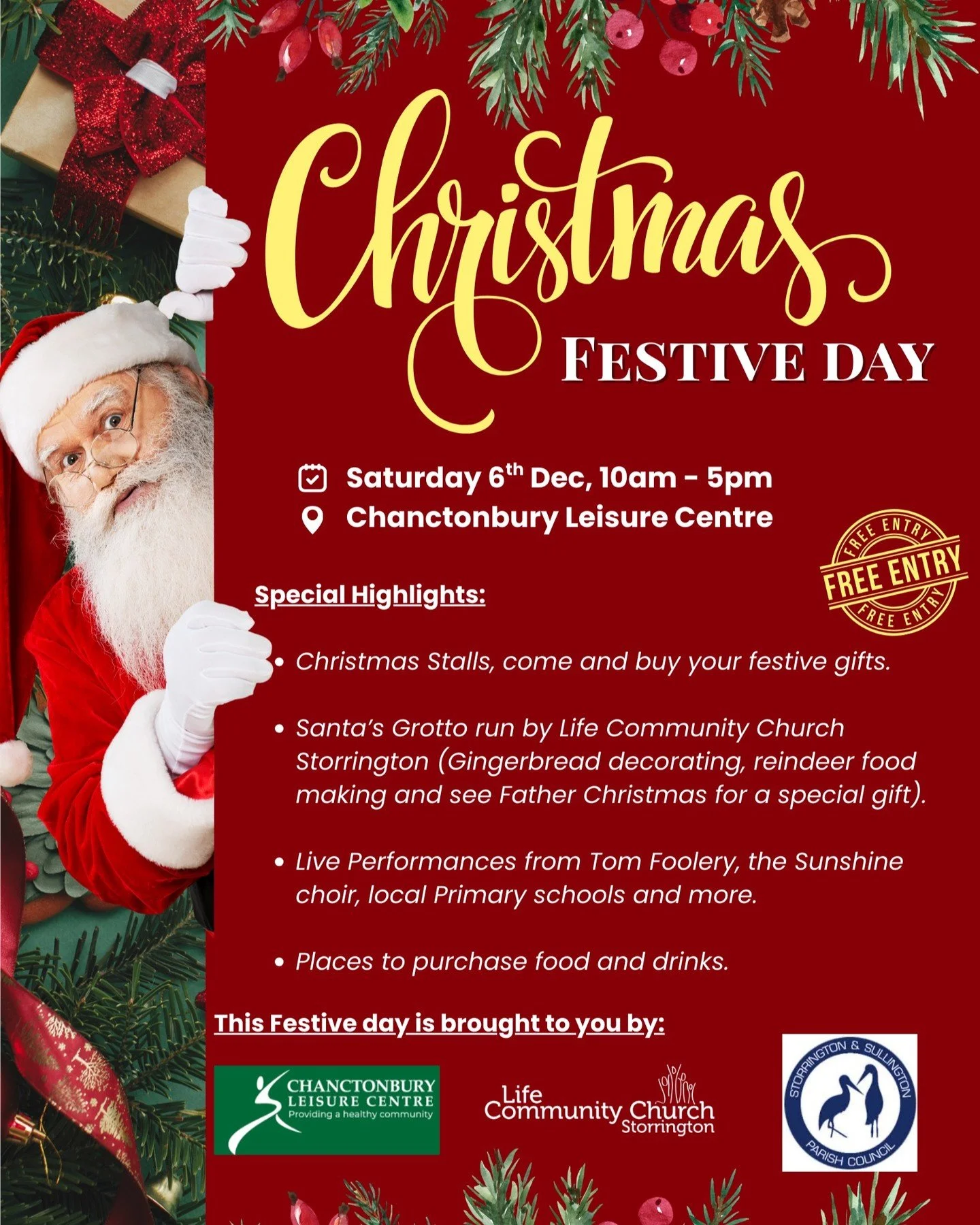 🎄✨ Christmas Festive Day is nearly here! ✨🎄
Join us for a magical, fun-filled celebration on Saturday 6th December, 10am&ndash;5pm at Chanctonbury Leisure Centre &mdash; and yes&hellip; entry is FREE!
🎅✨ What&rsquo;s waiting for you?
✨ Festive Chr