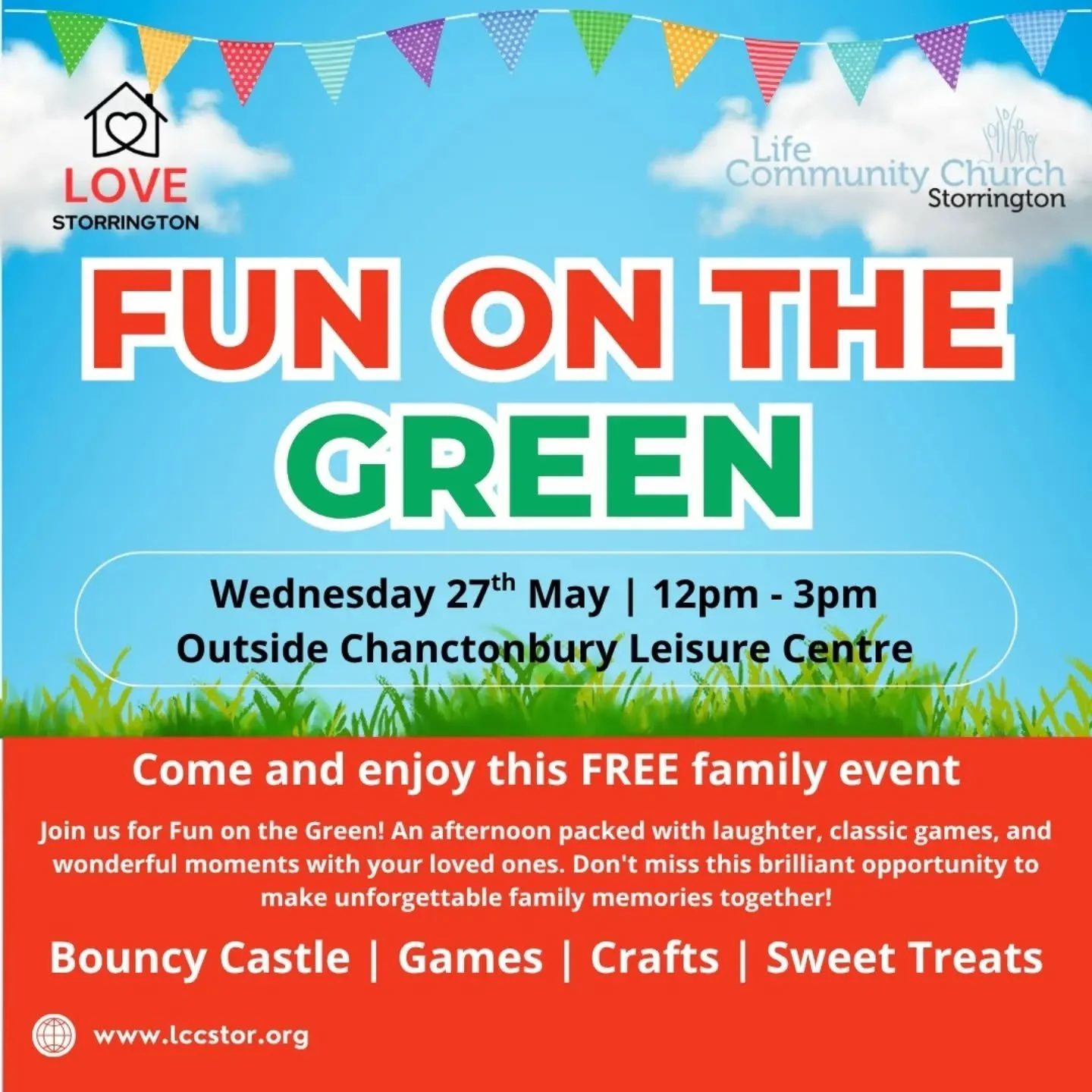 ☀️ FUN ON THE GREEN IS TOMORROW! ☀️

Join us for Fun on the Green! An afternoon packed with laughter, classic games, and wonderful moments with your loved ones. Don't miss this brilliant opportunity to make unforgettable family memories together! 🎉✨