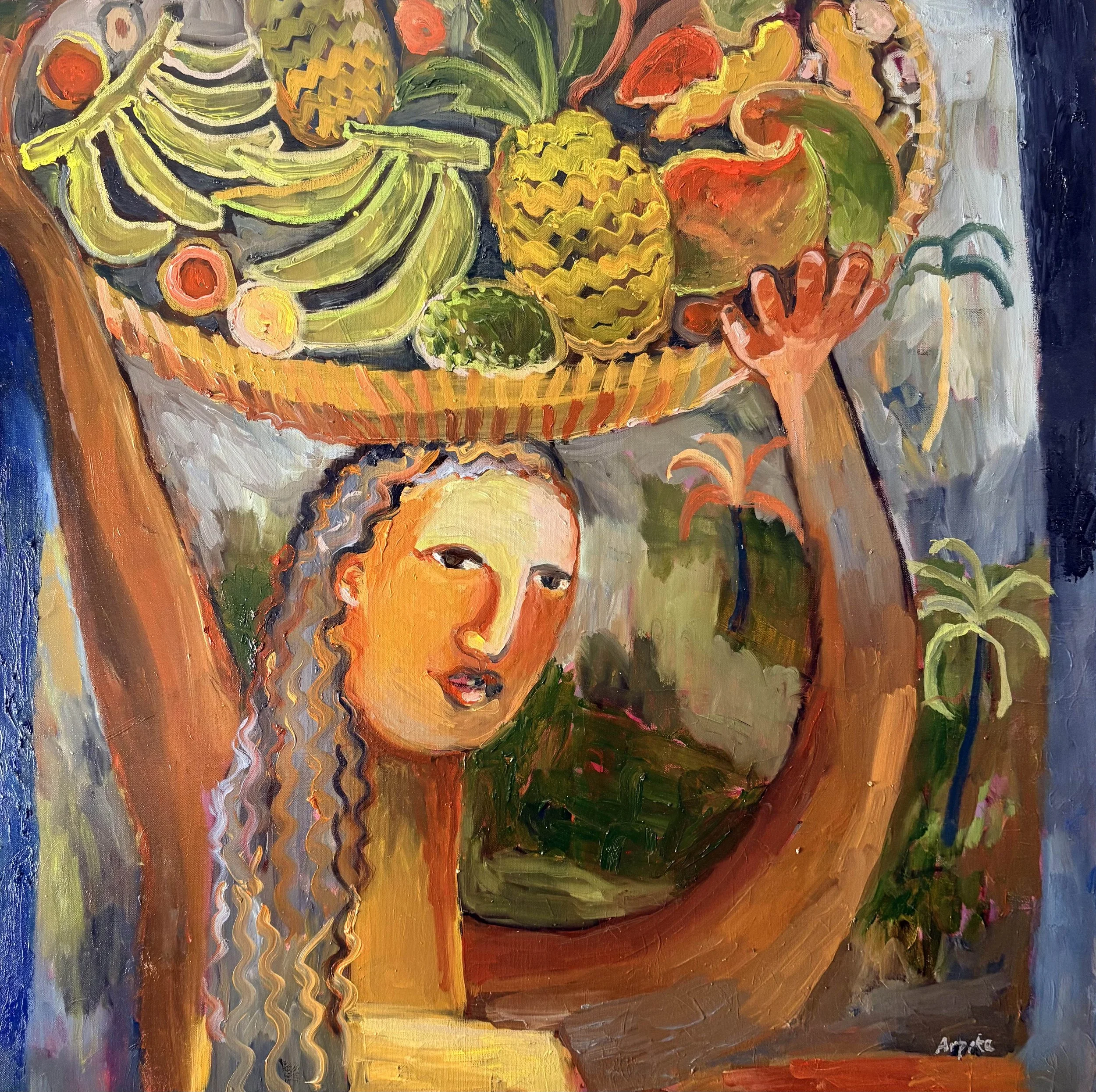 Tropical fruit seller
36"x36" Oil on canvas
2024