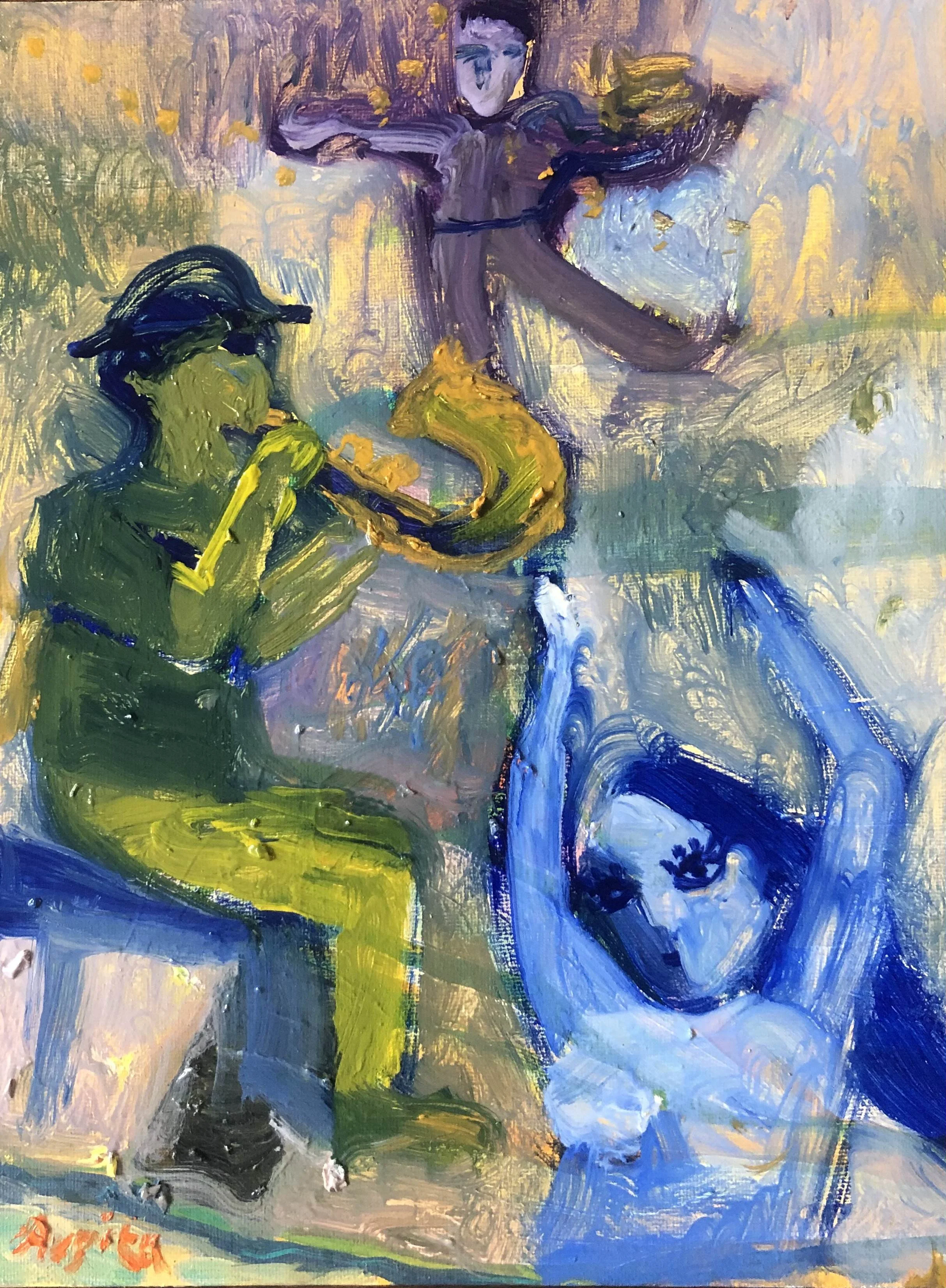 An up-beat composition
9"x12" Oil on canvas
2024