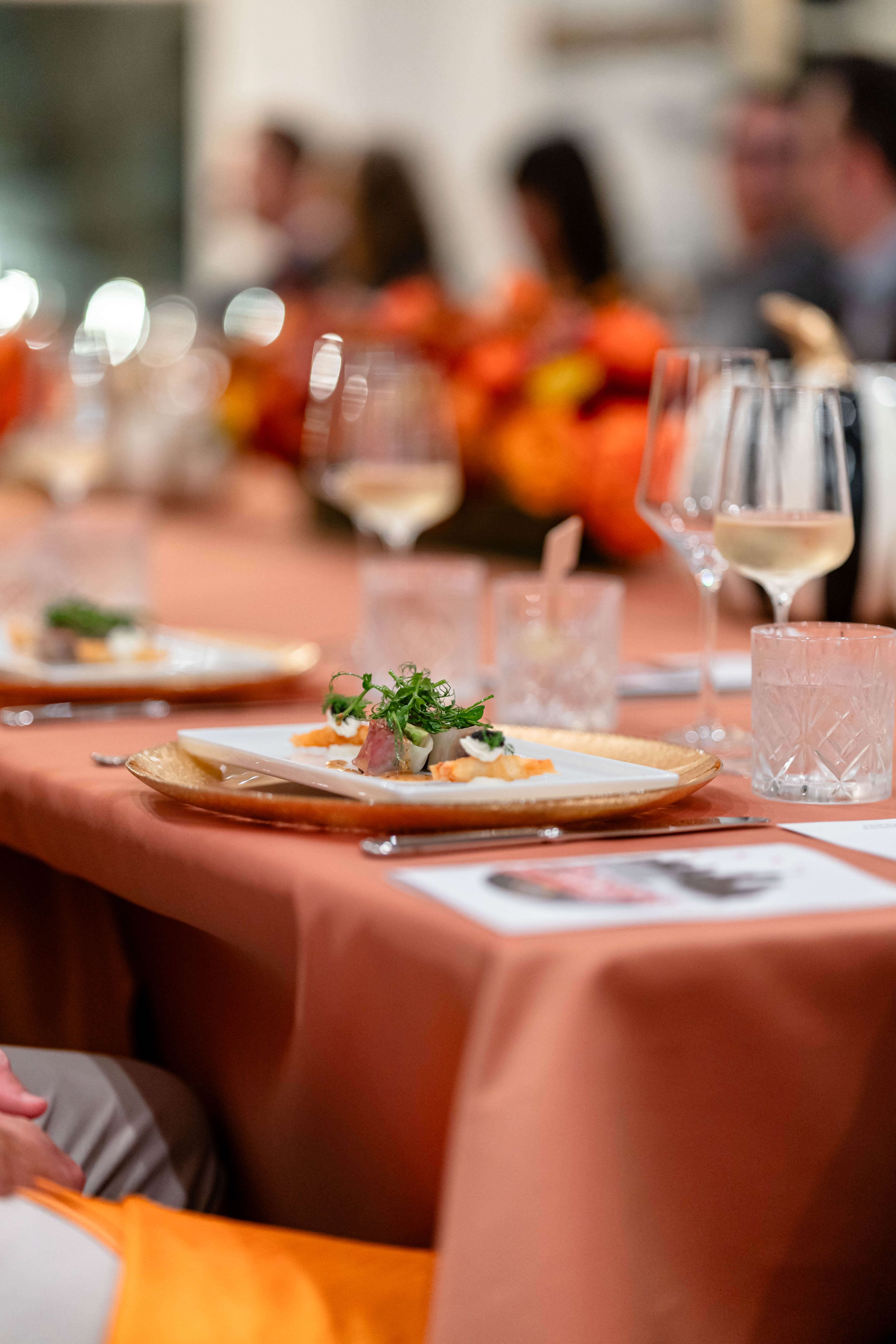 elegant course plated for chicago dinner party