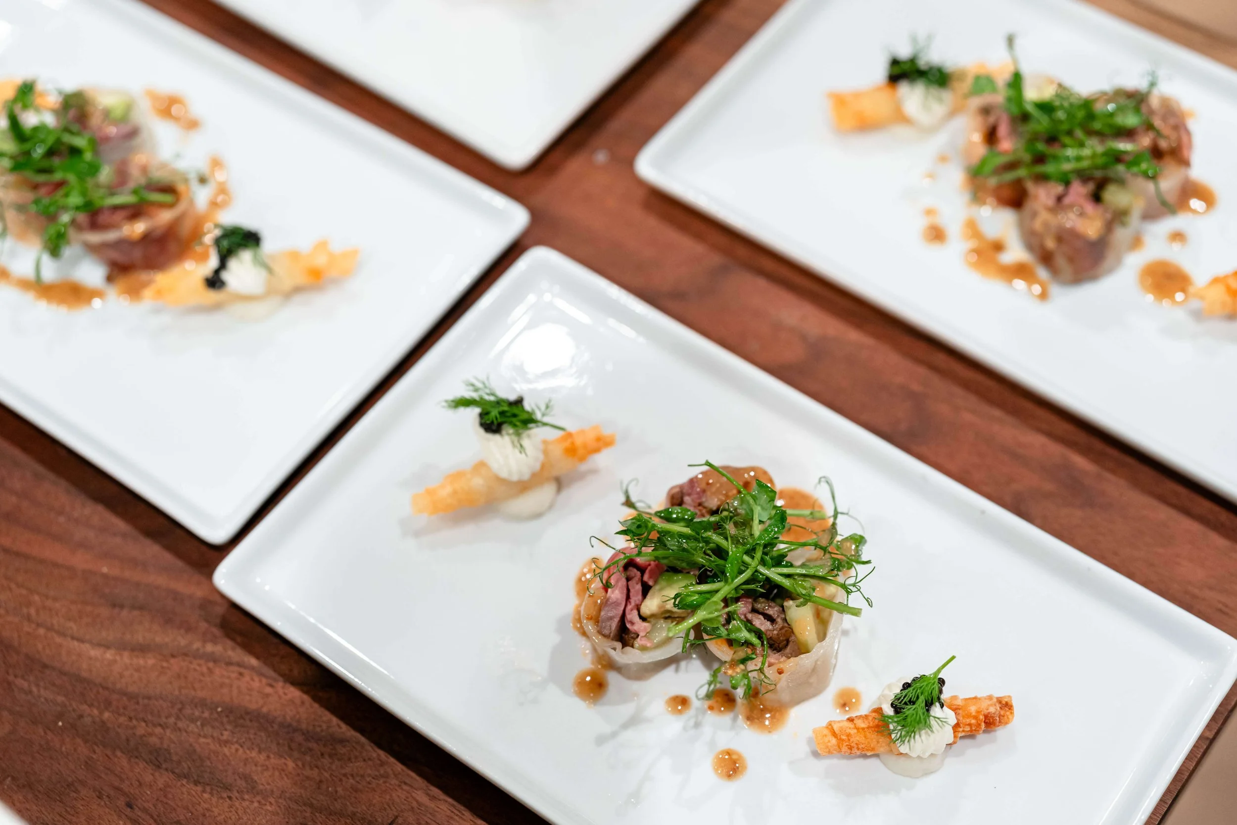 high end corporate catering dish from chicago holiday event