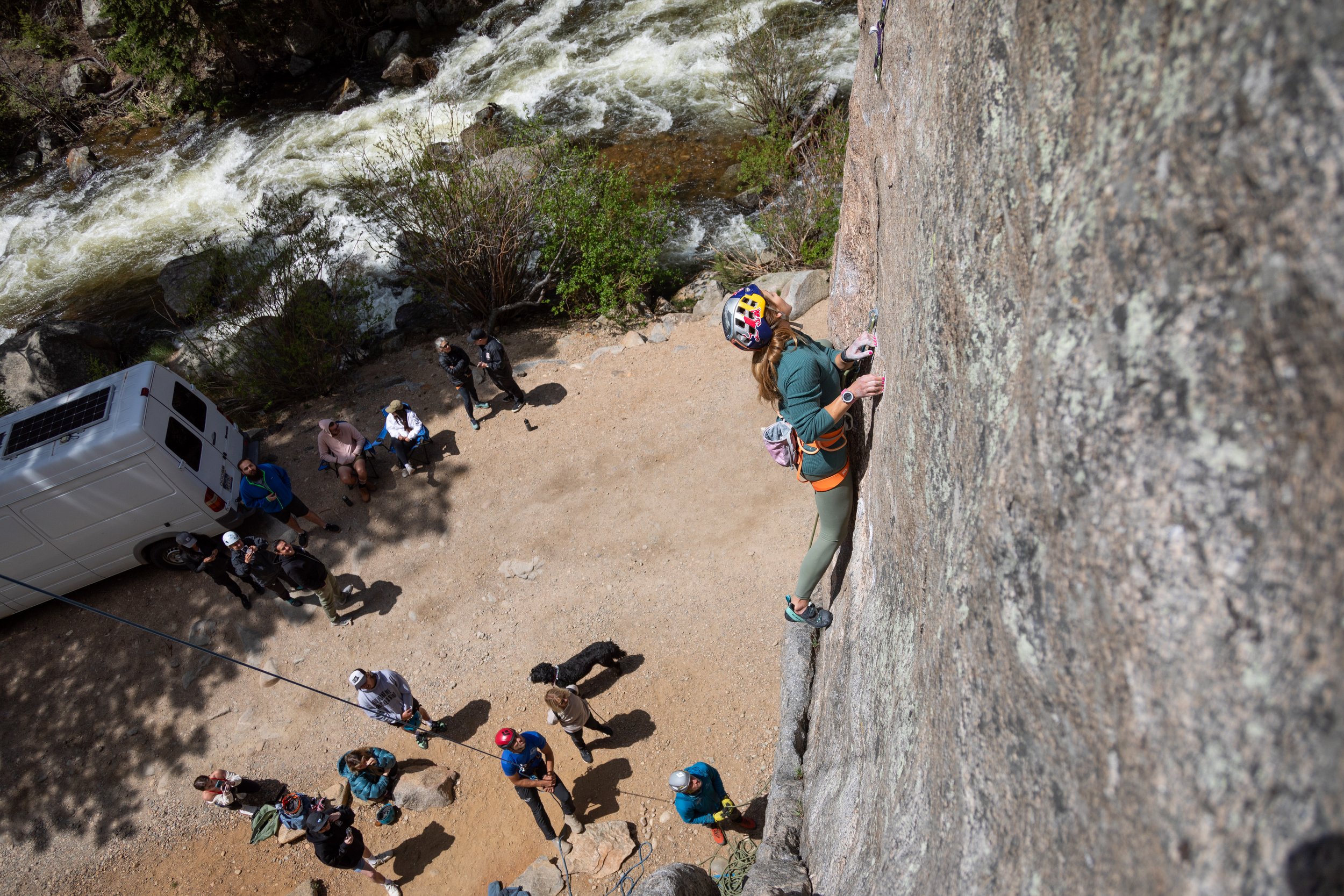 DiGiulian assess the wall for her next move.
