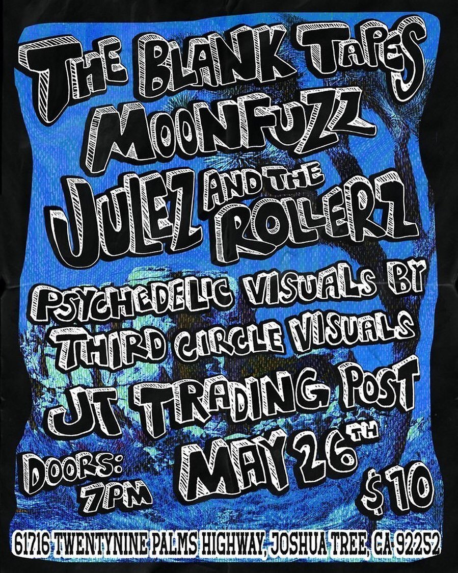 ❤️&zwj;🔥CALLING ALL J TREE ROCKERS ❤️&zwj;🔥 FRIDAY MAY 26 @ JT TRADING POST 
@julezandtherollerz and @theblanktapes will be rockin w us as well
Doors @ 7pm | $10