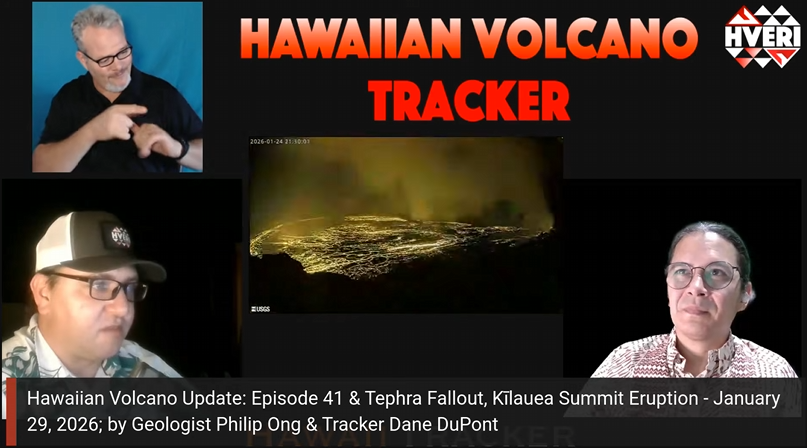 Hawaiian Volcano Update: Episode 41 &amp; Tephra Fallout, Kīlauea Summit Eruption - January 29, 2026