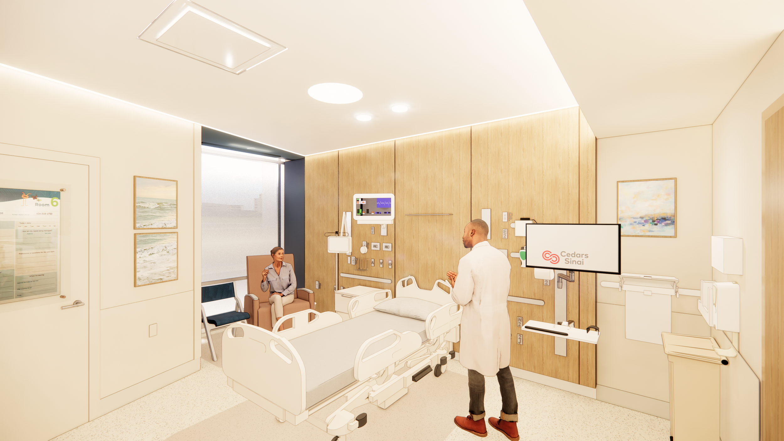 Cedars Sinai Medical Center - North Plaza Beds, Med. Surgical Nursing Unit, Los Angeles, CA - Renovation
