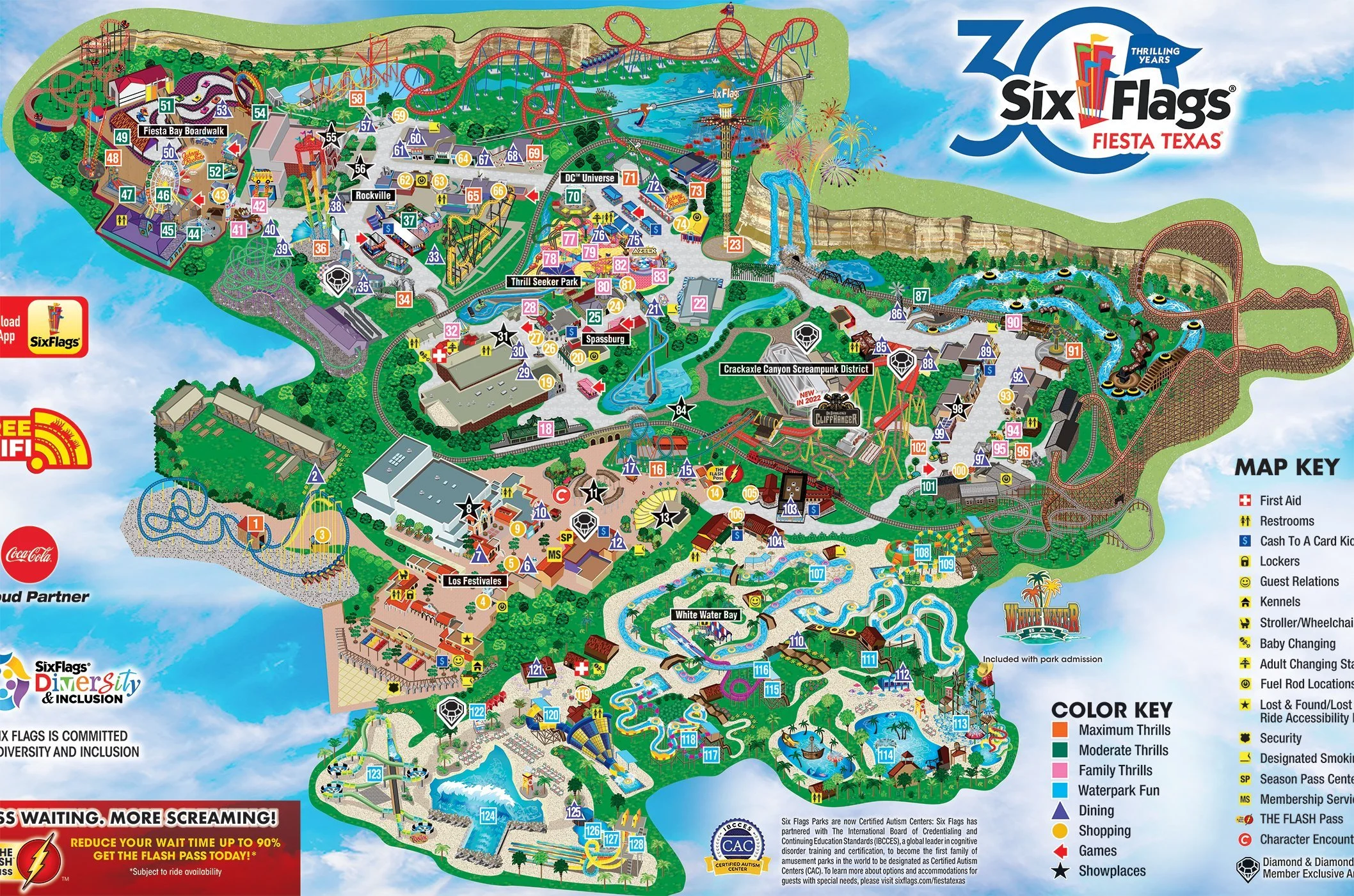 Park Map Six Flags Fiesta Texas SFFT Source