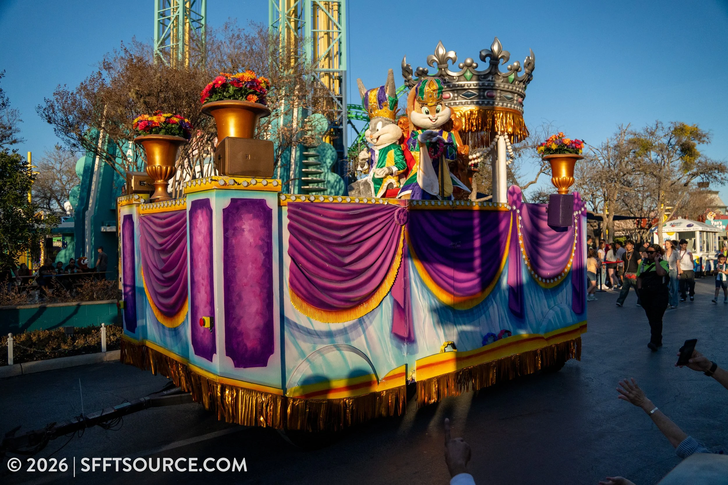Mardi Gras Parade 2026 Six Flags Fiesta Texas Entertainment
