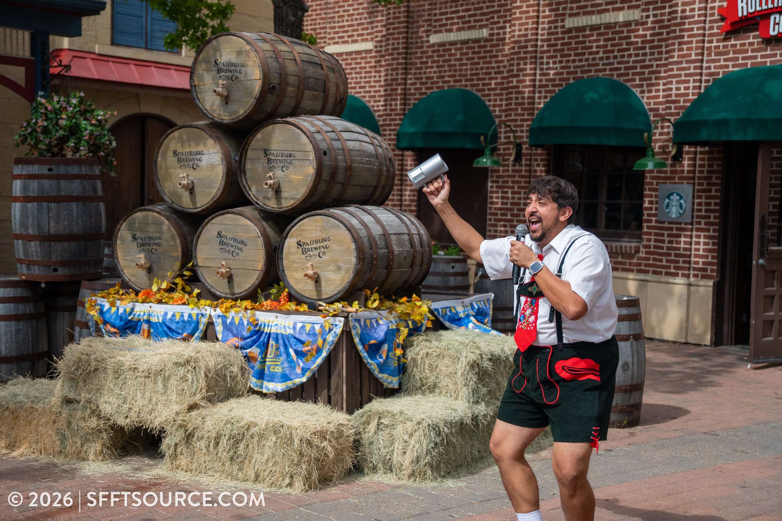 Beer Tapping Ceremony Six Flags Fiesta Texas Oktoberfest Entertainment