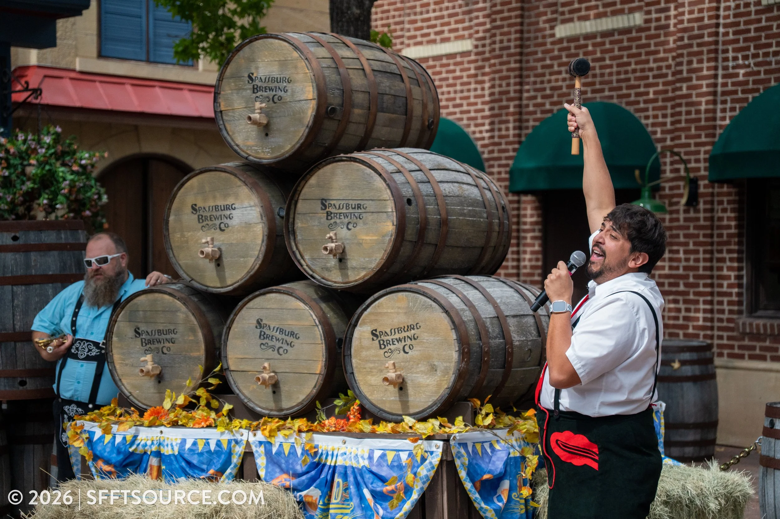 Beer Tapping Ceremony Six Flags Fiesta Texas Oktoberfest Entertainment