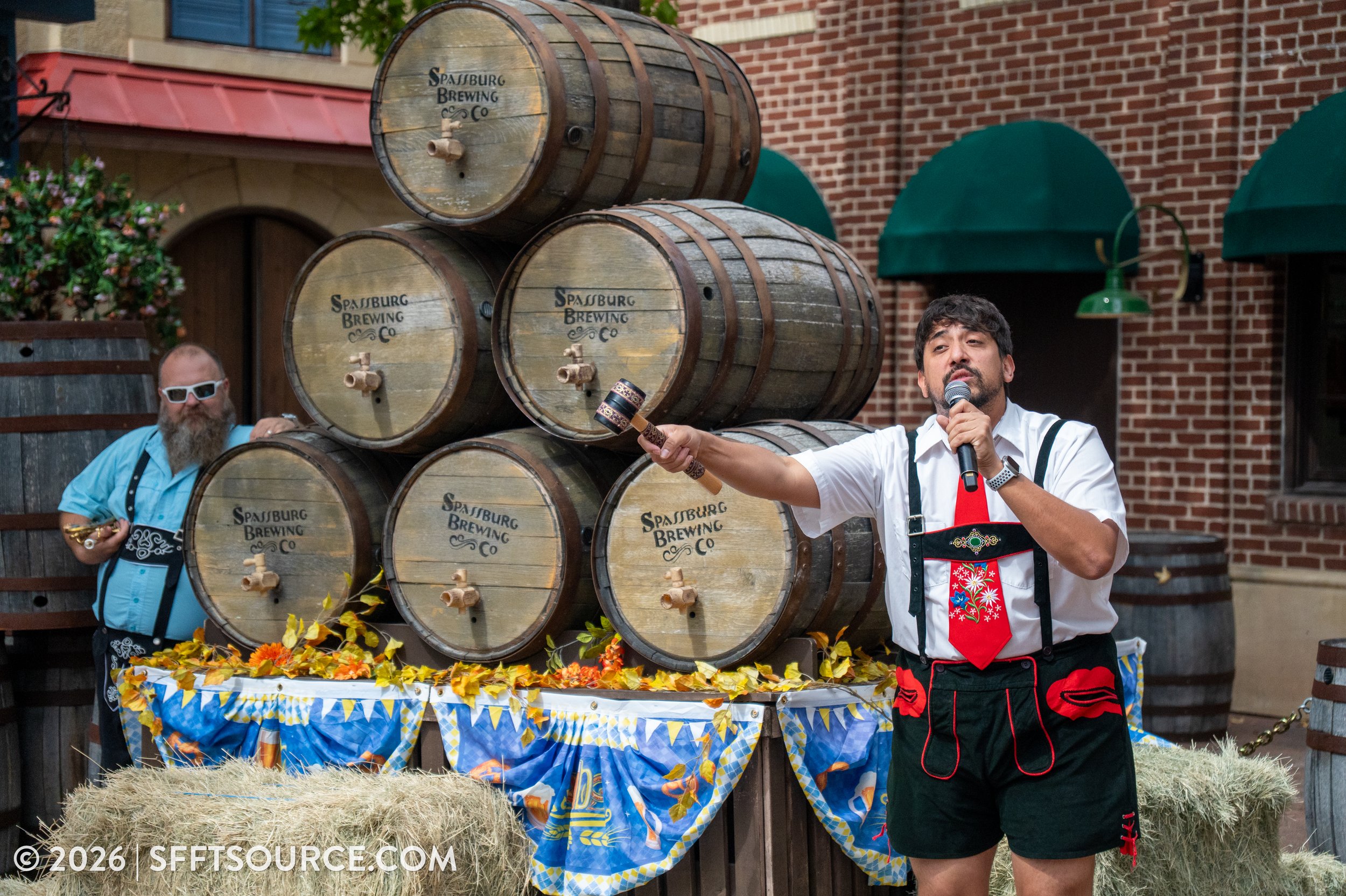 Beer Tapping Ceremony Six Flags Fiesta Texas Oktoberfest Entertainment