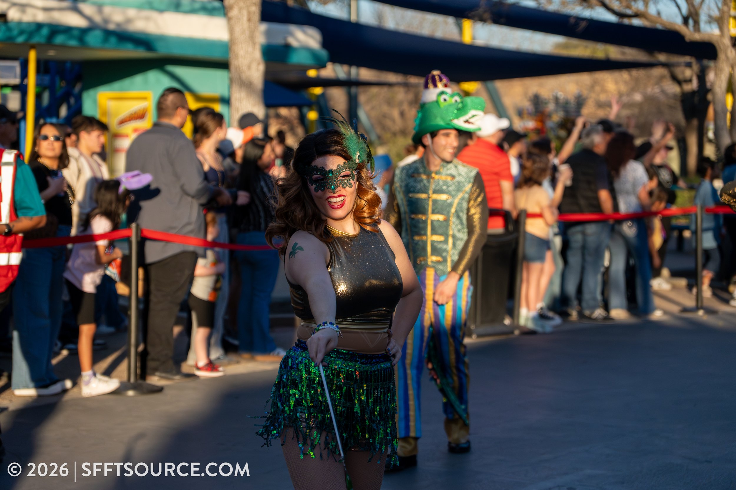 Mardi Gras Parade 2026 Six Flags Fiesta Texas Entertainment