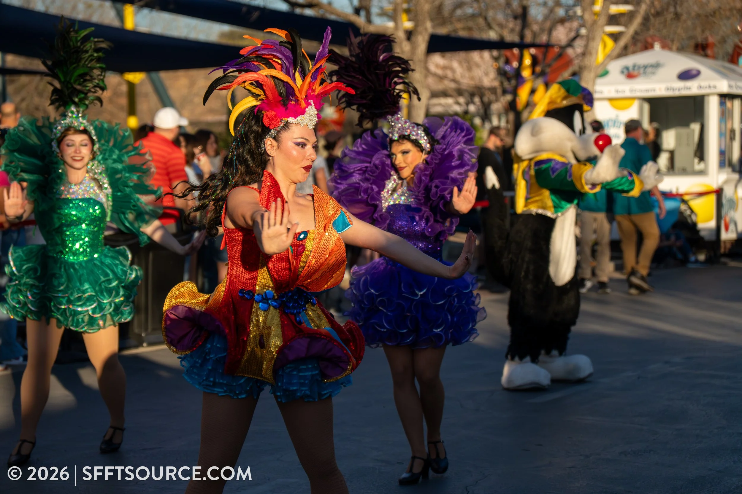 Mardi Gras Parade 2026 Six Flags Fiesta Texas Entertainment