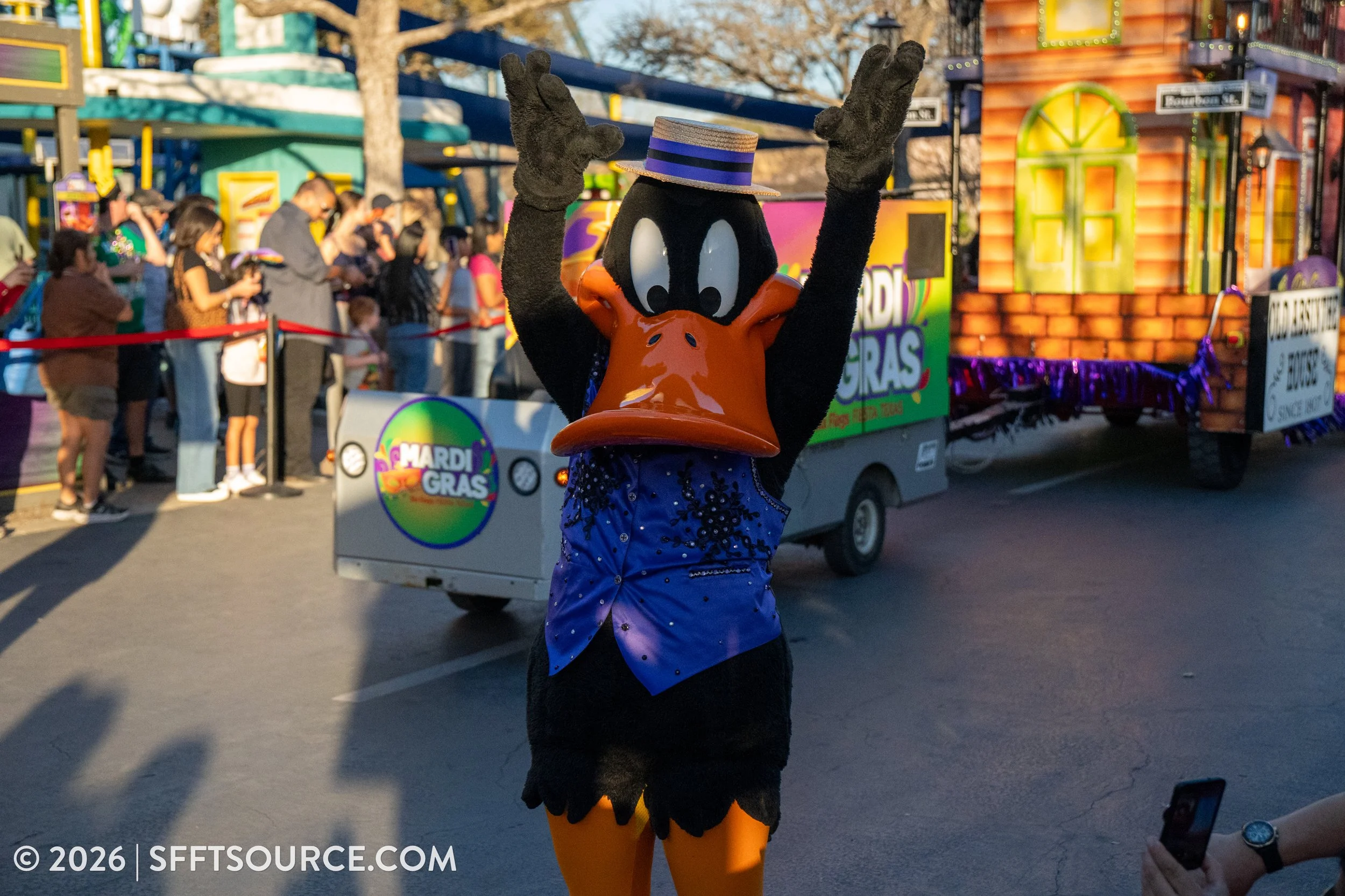 Mardi Gras Parade 2026 Six Flags Fiesta Texas Entertainment