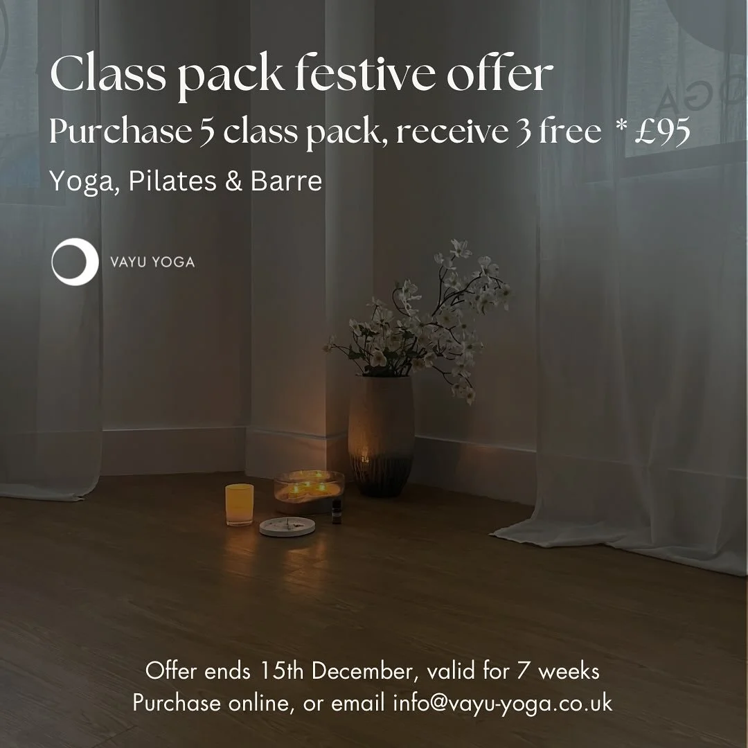 Our FESTIVE OFFER will launch from Monday 24th November, next week! Set a reminder in your calender! We want to help you keep moving during the holiday season!

What is our festive offer?

🪽Recieve 8 classes when you pay for 5, &pound;95 per pack.
?