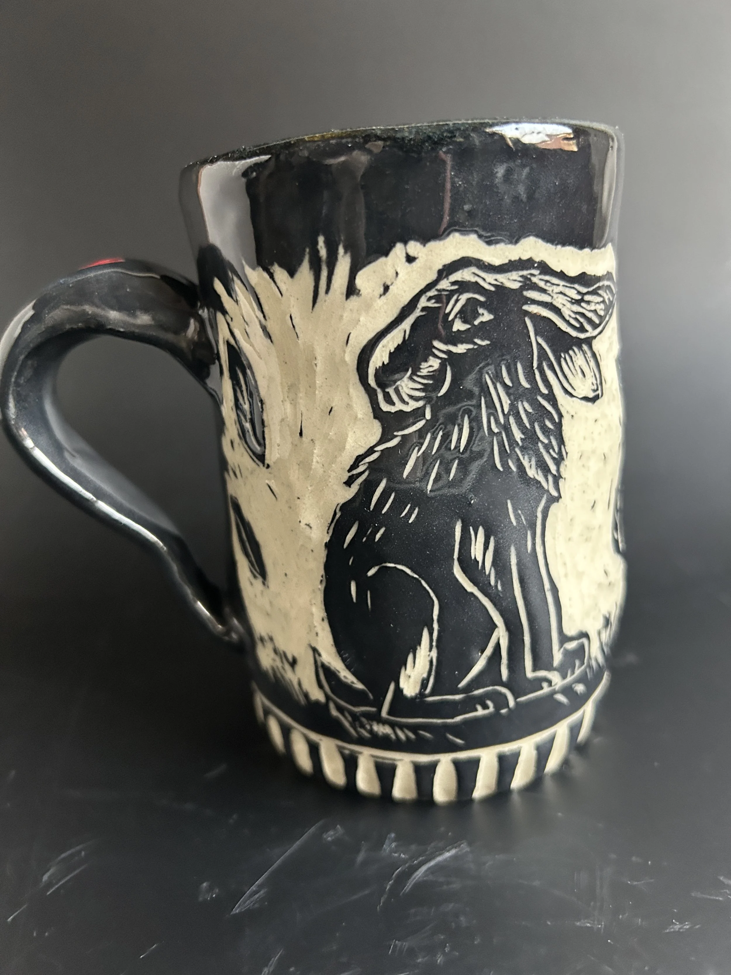 sgraffito mug hare.JPG