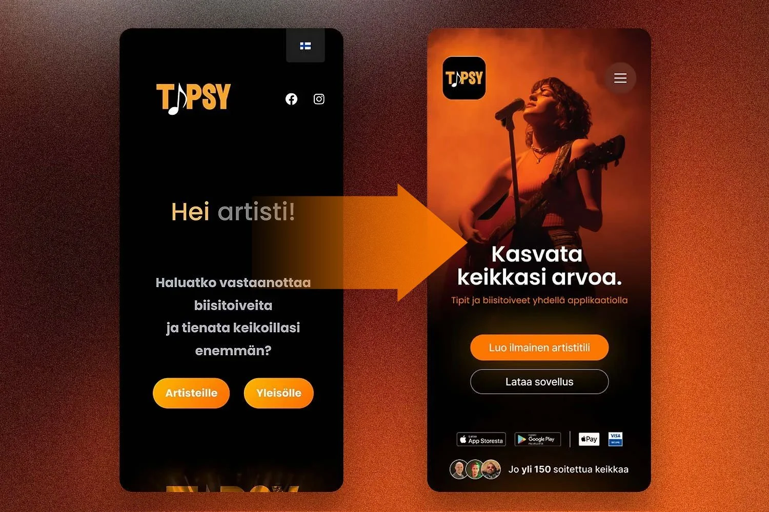 Tipsy Music - Landing page redesign