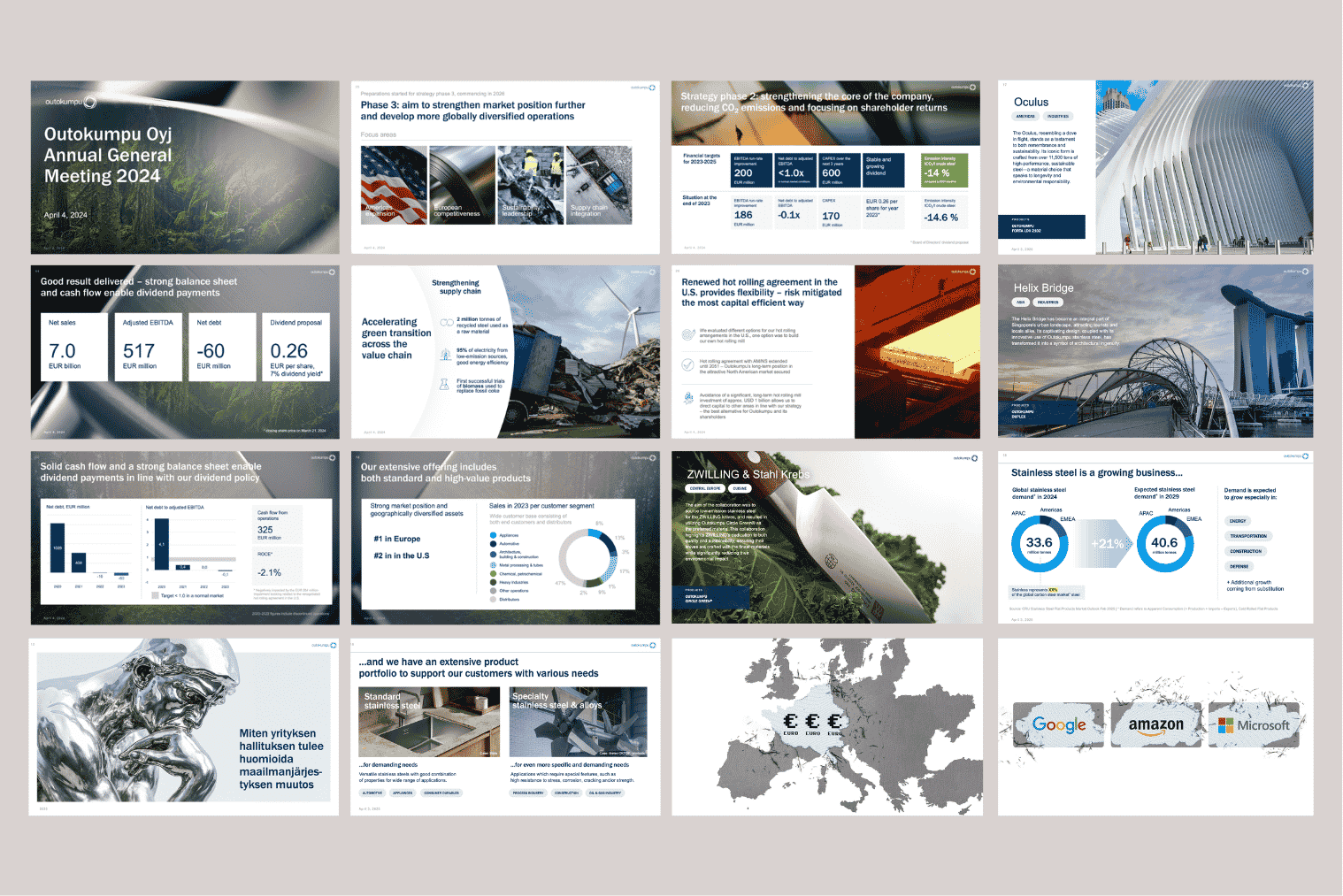 Outokumpu - Various general meeting & keynote materials