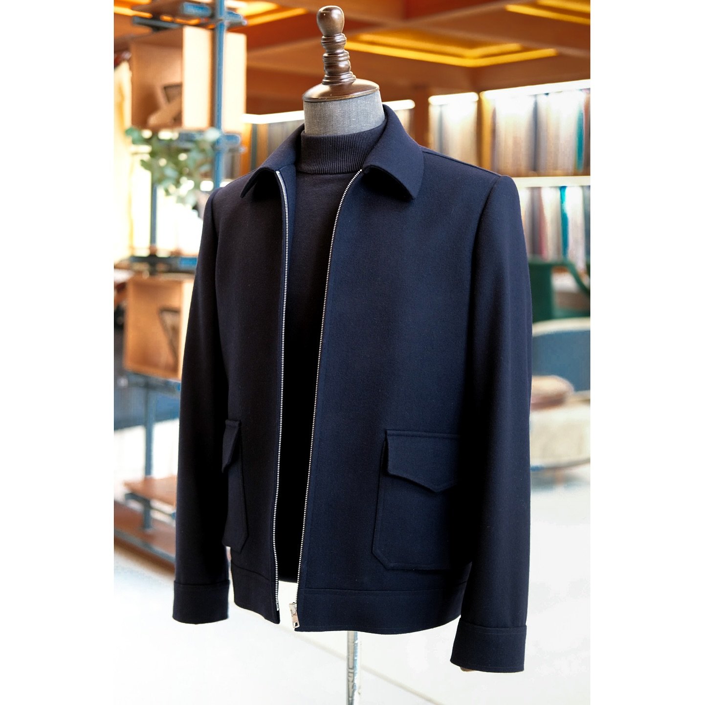 Attention to detail is a priority in every step in our production process. Inspired by traditional workwear styles, this bomber jacket is cut from weighty wool, brushed for texture. It's designed to sit just above the waist and has relaxed shoulders.