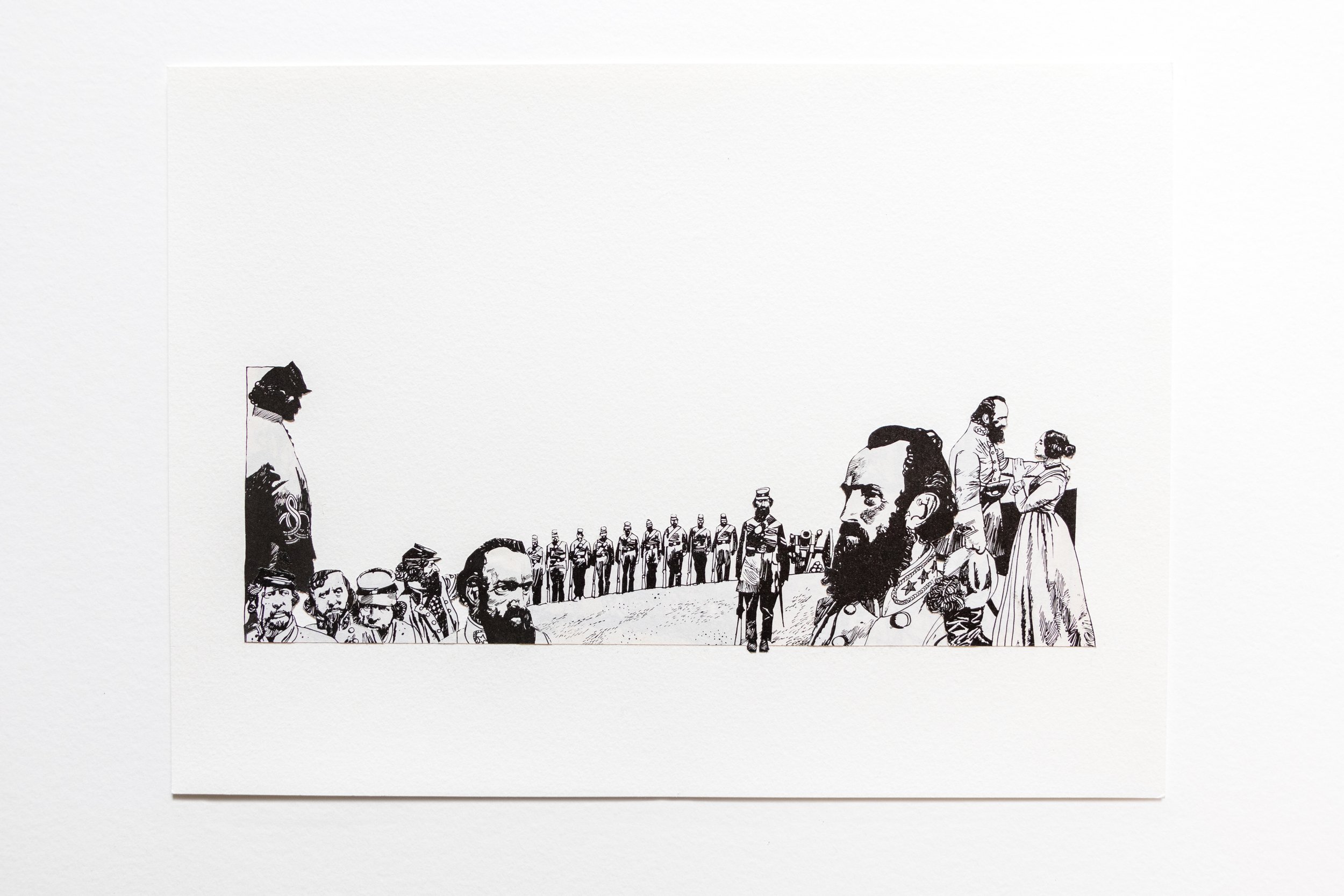 No title (comic: "Historias bizarras" by Sergio Toppi), collage on paper, 30 x 40,5 cm.