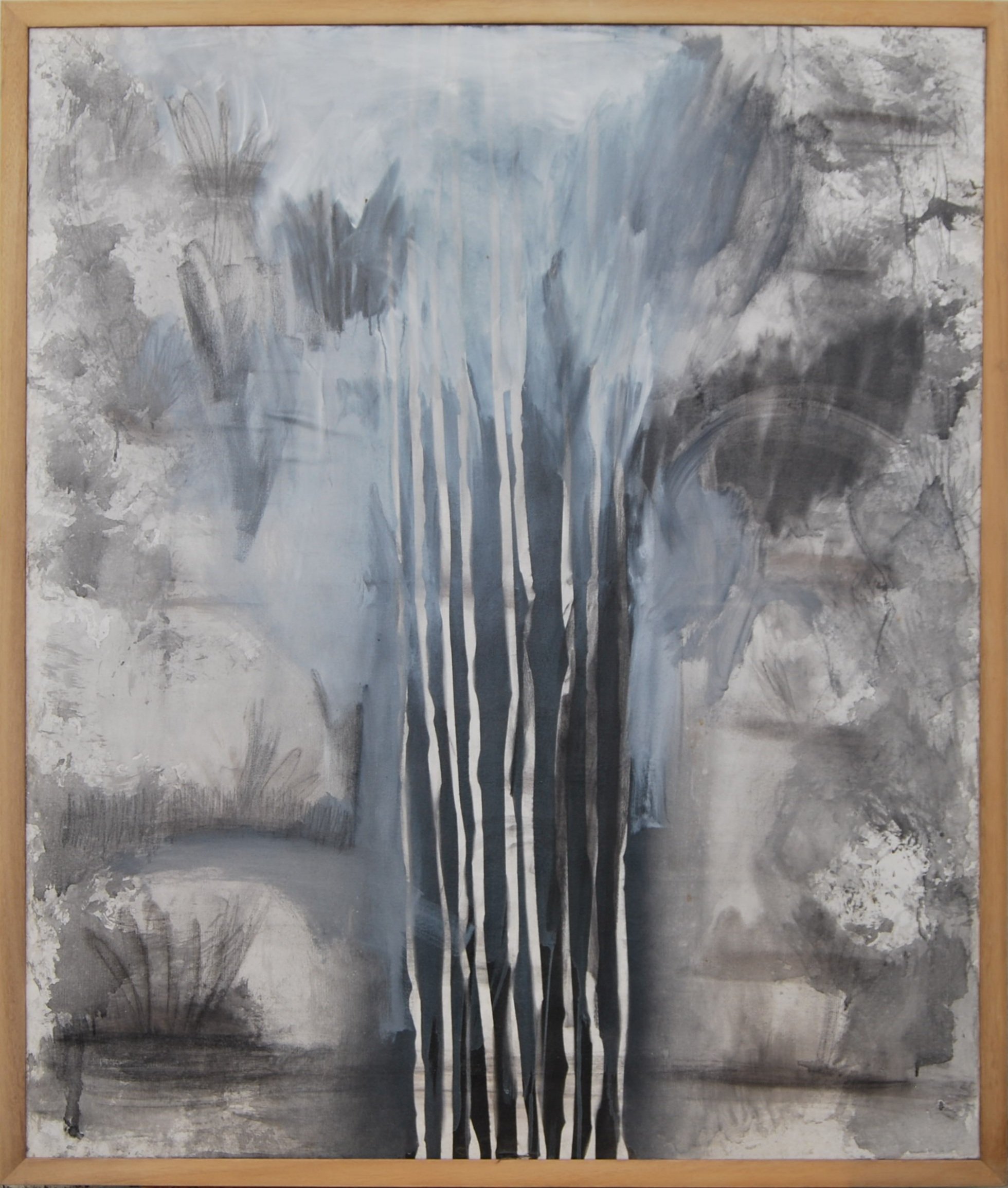 Invisibles en la niebla, 2014, mixed media on canvas, 120 x 100 xm