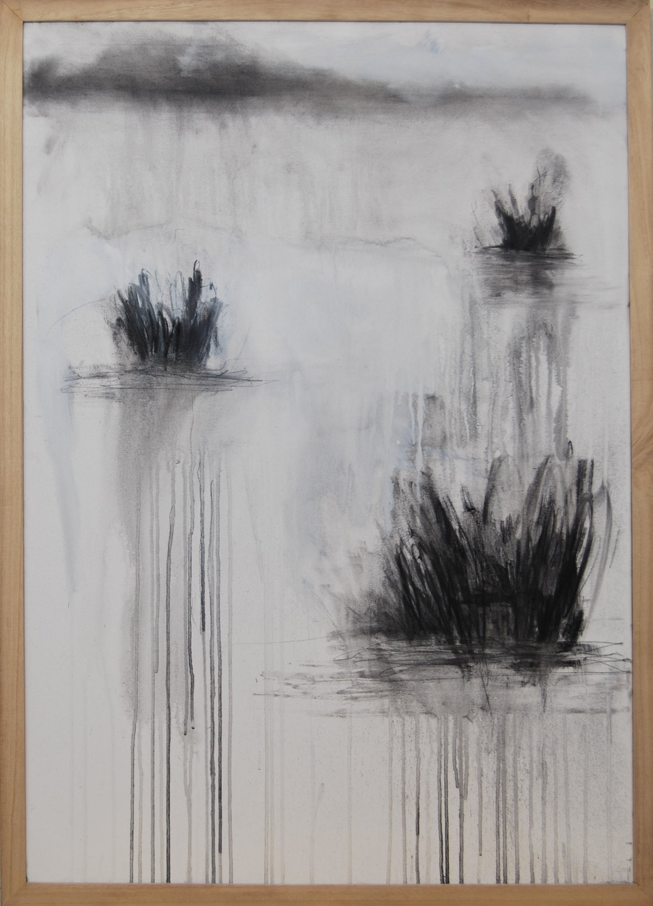 Llueve sobre el camalotal, 2022, mixed media on canvas, 100 x 70 cm