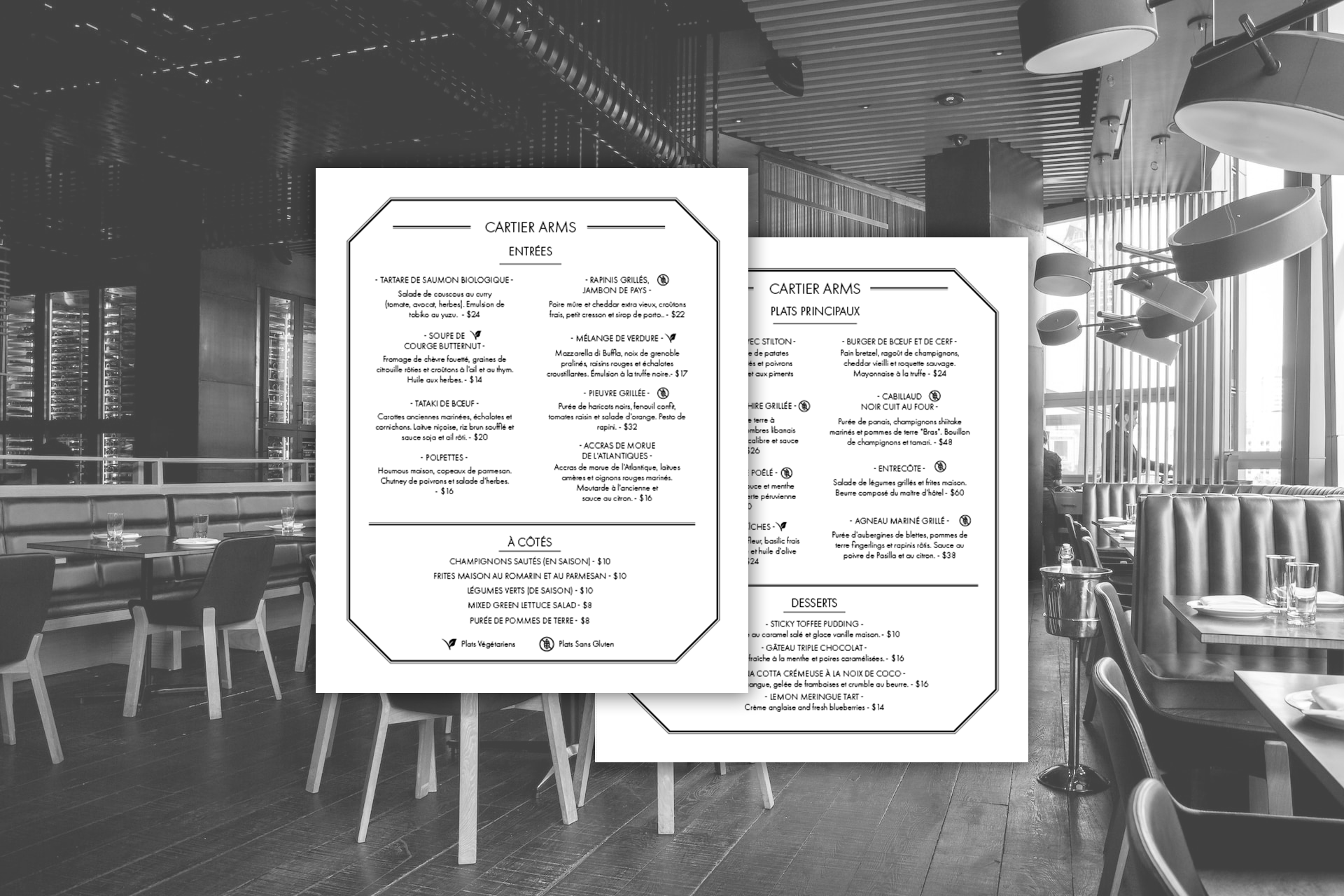 Cartier Arms Menu