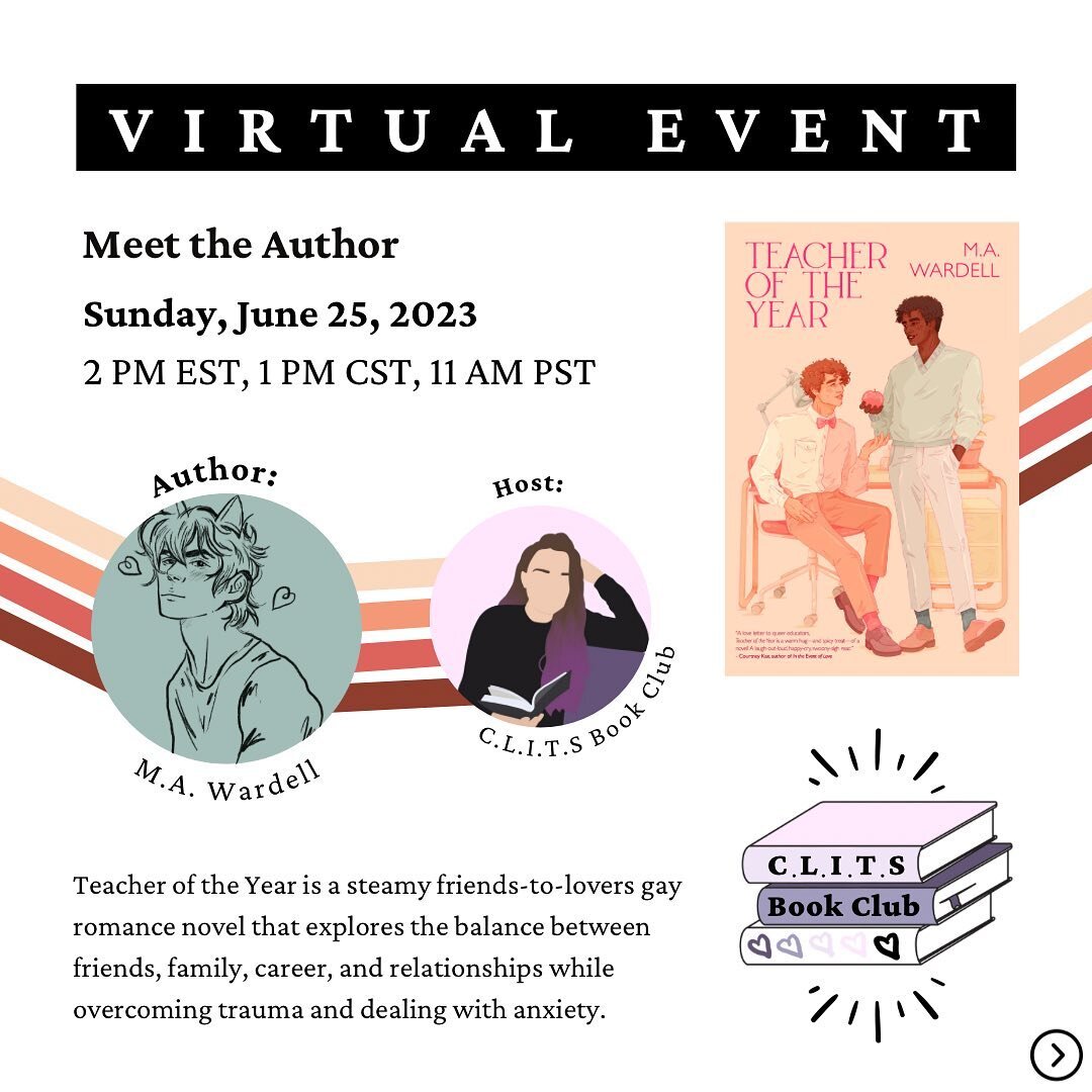 Live Virtual Q&amp;A for Teacher of the Year 📚
 
For our next Buddy Read, we&rsquo;ll be reading&nbsp;#teacheroftheyear by&nbsp;@mawardellauthor

Swipe for full book description above!

Sign up on chicklitistheshit.com/events 🔗 link in bio

Make su