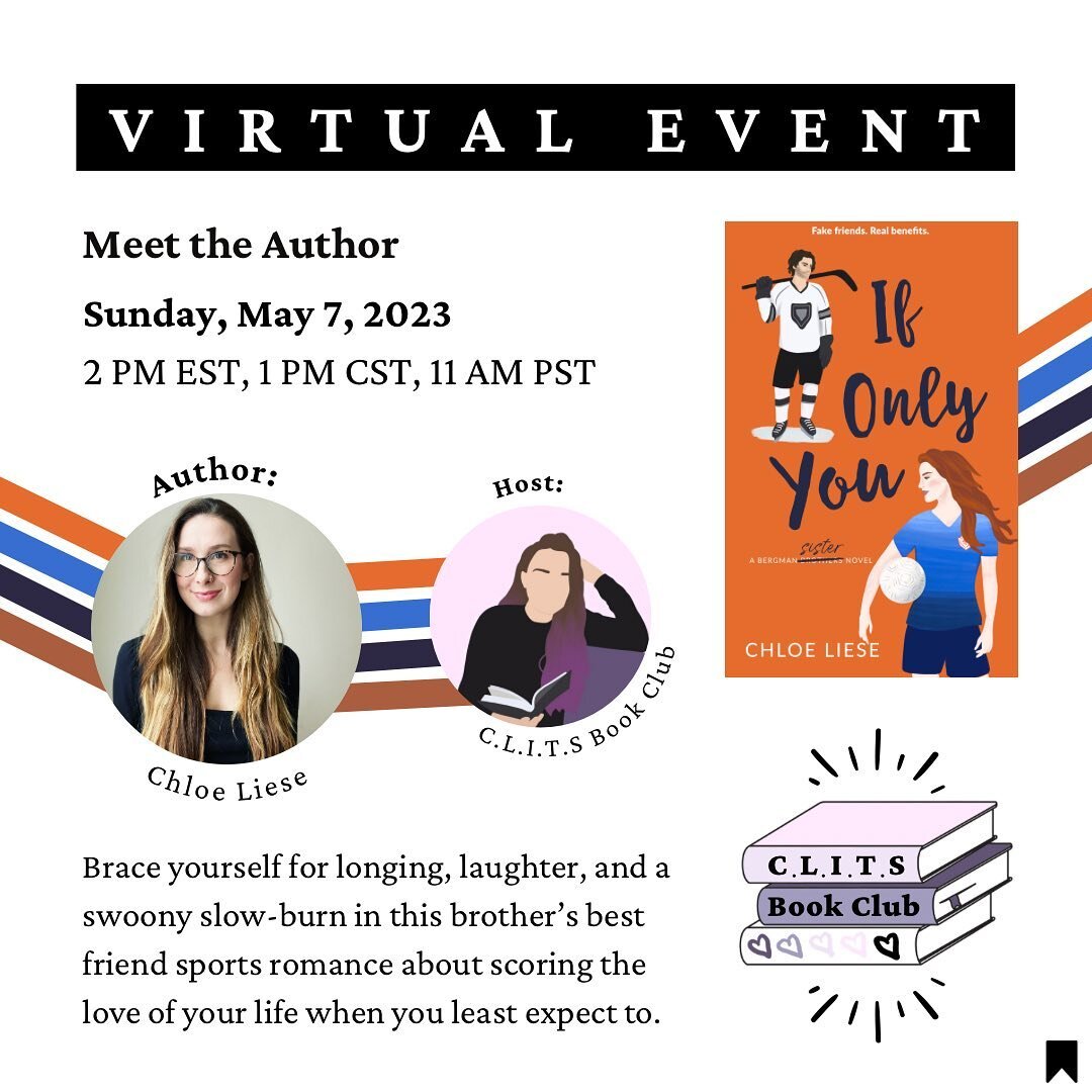 Live Virtual Q&amp;A for If Only You 🧡

For our next Buddy Read, we&rsquo;ll be reading #ifonlyyou by @chloe_liese 

Swipe for full book description above!

Sign up at the link in bio or at chicklitistheshit.com/events 🤩

Make sure to tag @clitsboo