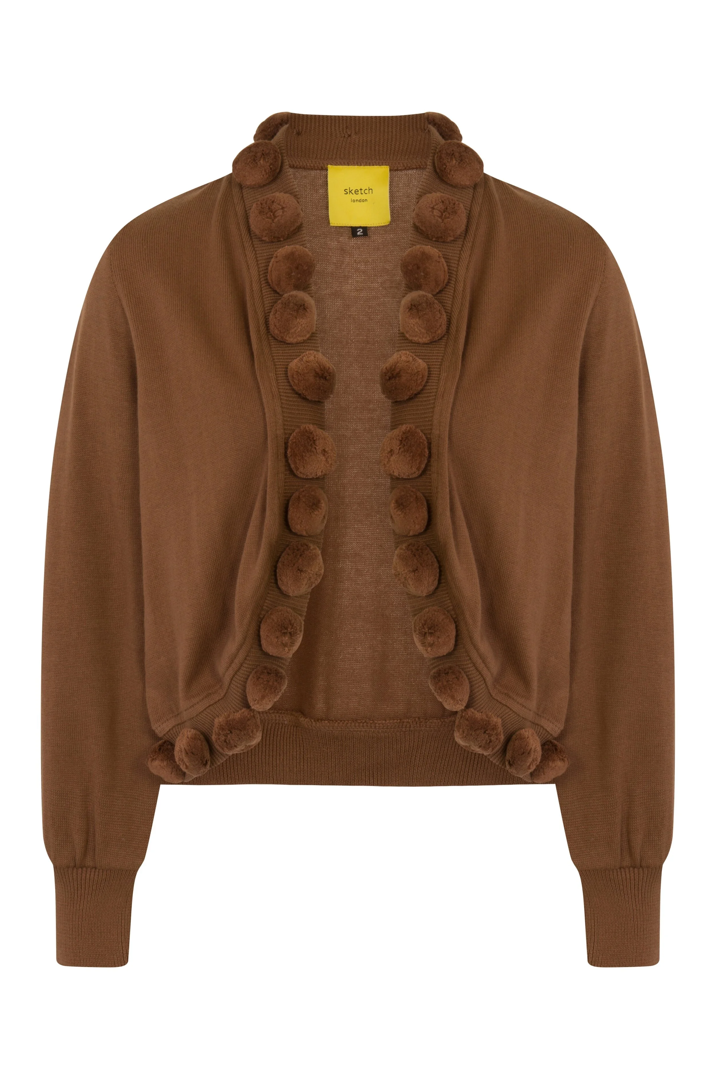 Camel pom pom cardigan.JPG