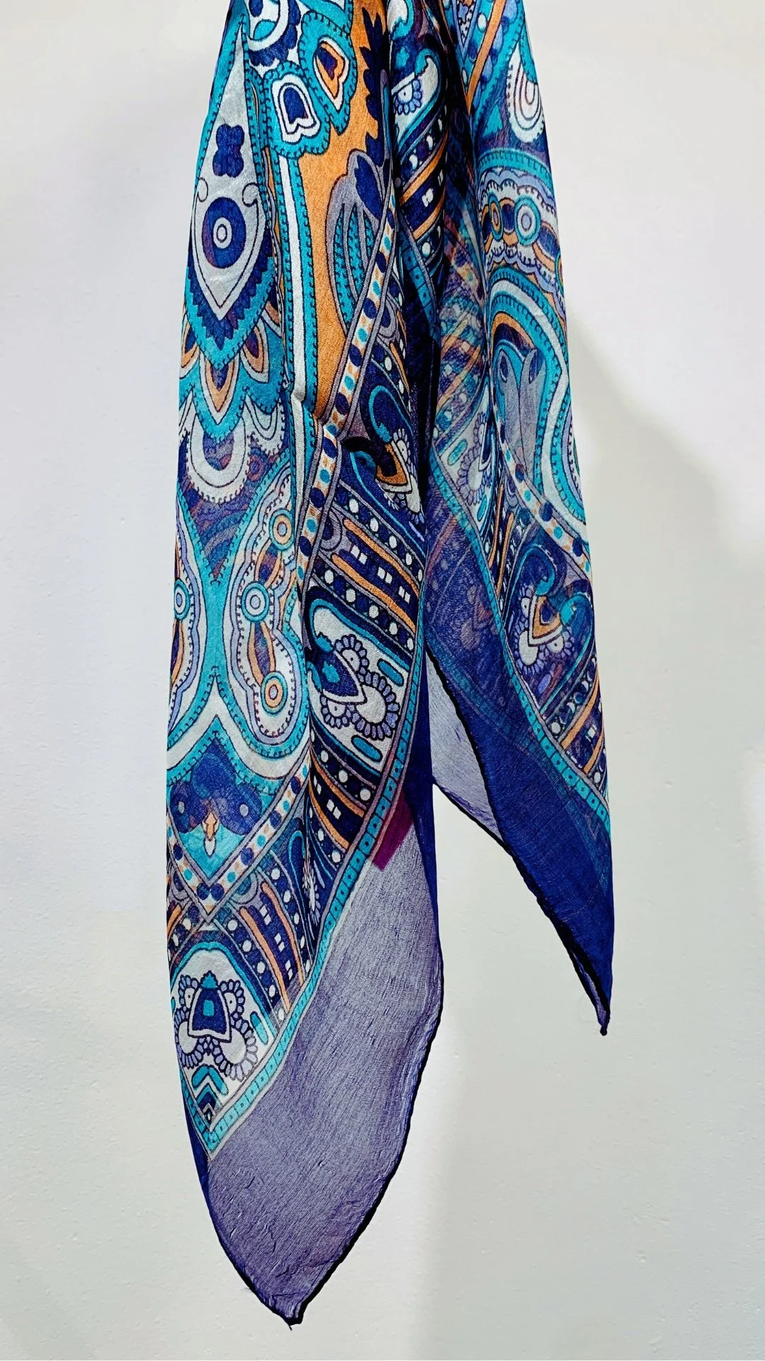 Lapis Kaleidoscope Dark Blue Silk Scarf Pop London Sustainable Fashion Brand Boutique Clothes Shop Belgravia