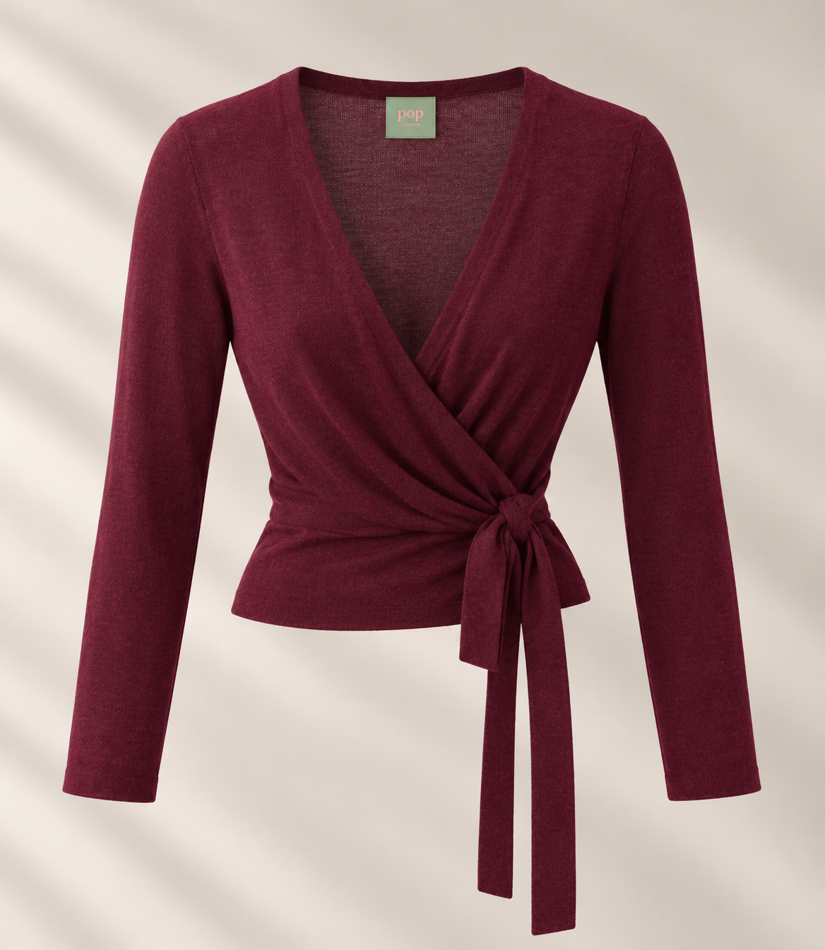 Black Cherry Red Ballet Wrap Cardigan Organic Cotton
