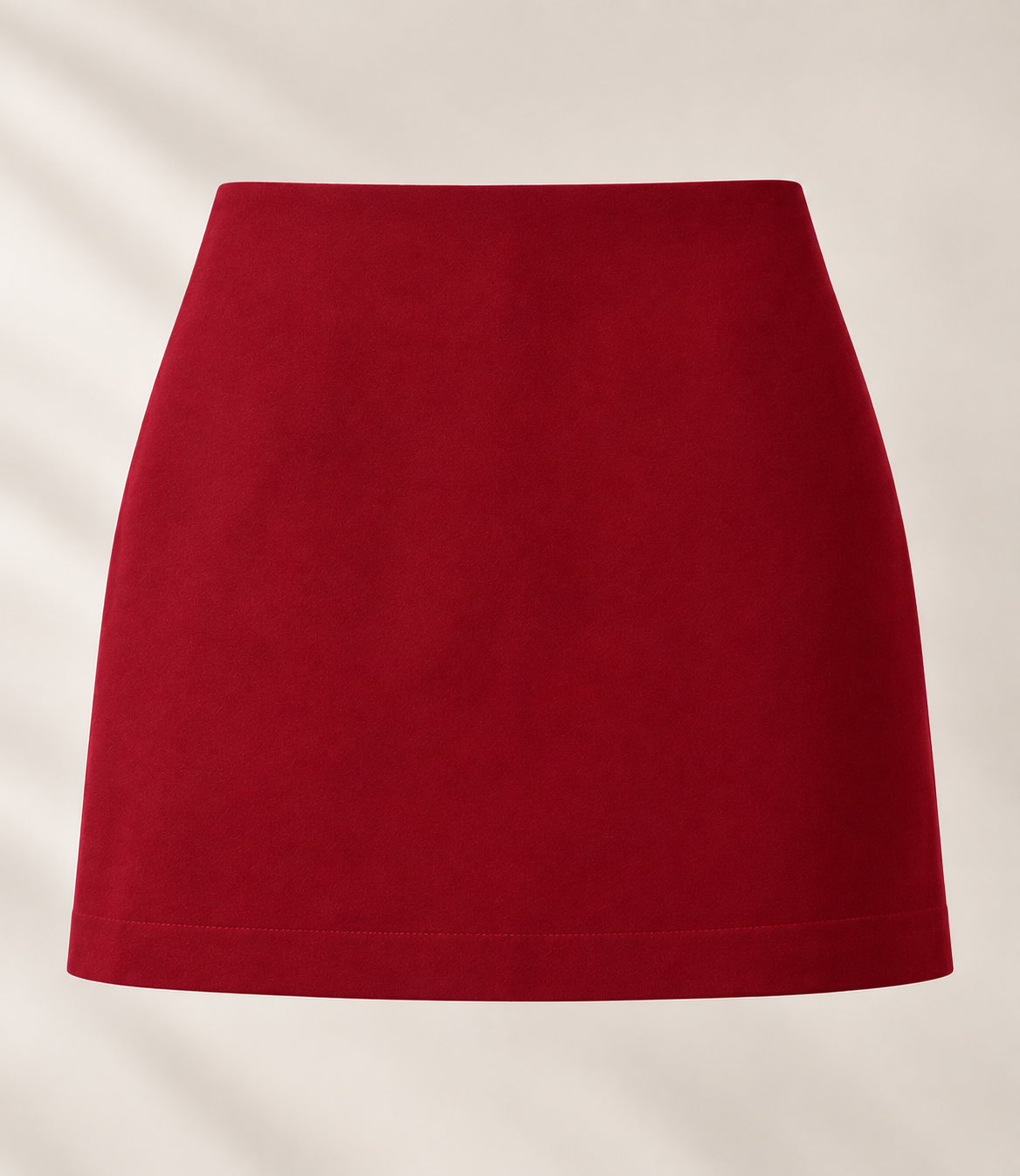 Pop London dark red mini skirt with gold buttons and pockets BACK.png