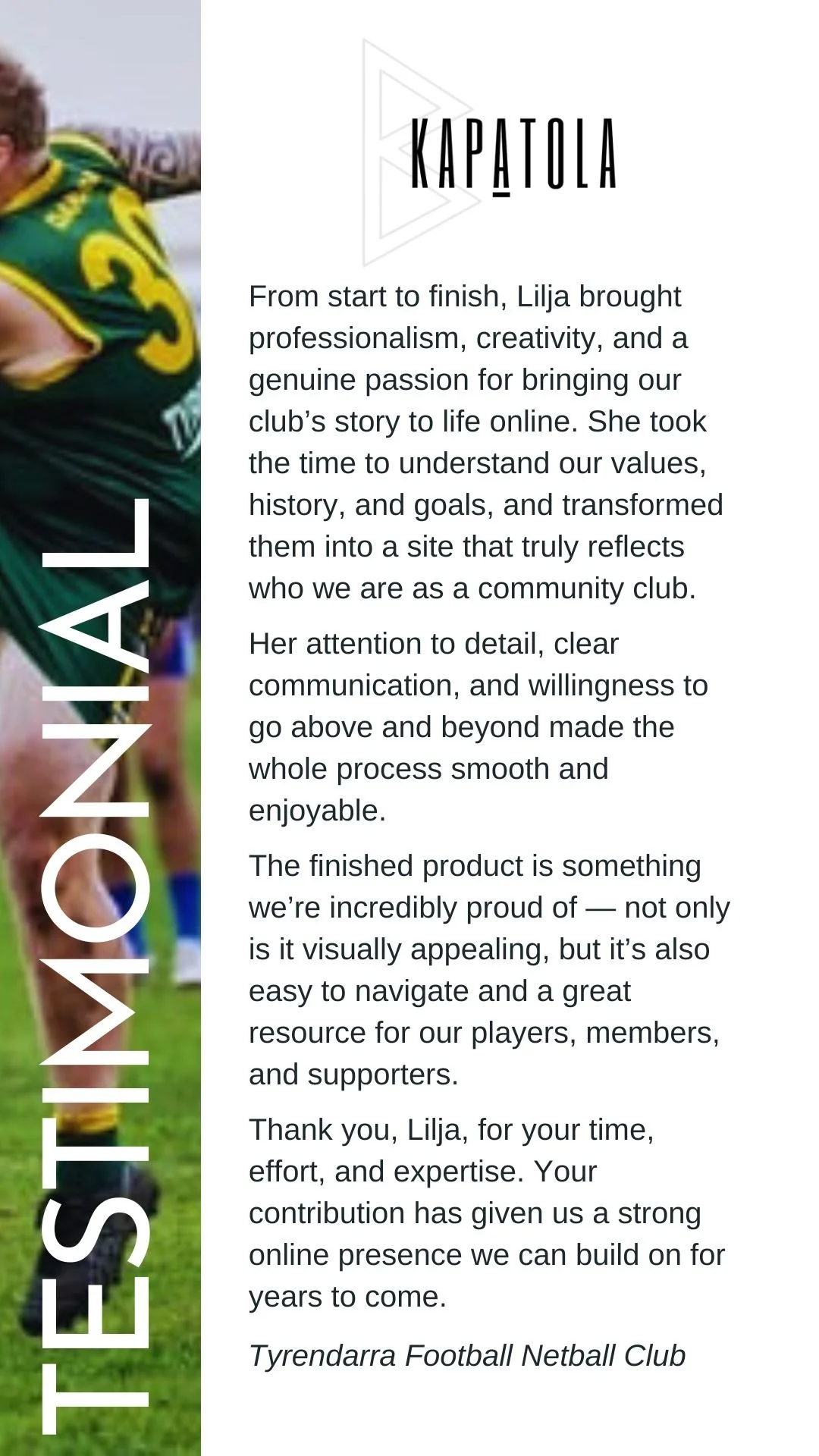 KAPATOLA Testimonial Tyrendarra Football Netball Club.jpg