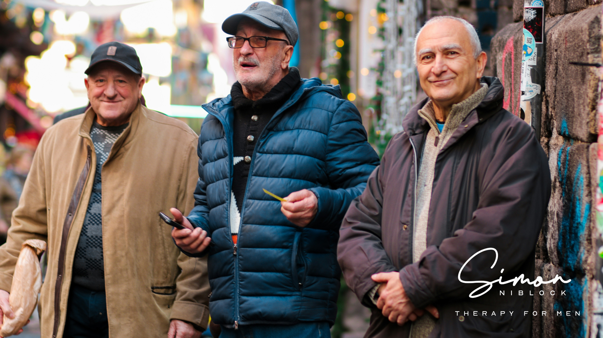 Men experiencing positive well-being - Simon Niblock Therapy for Men