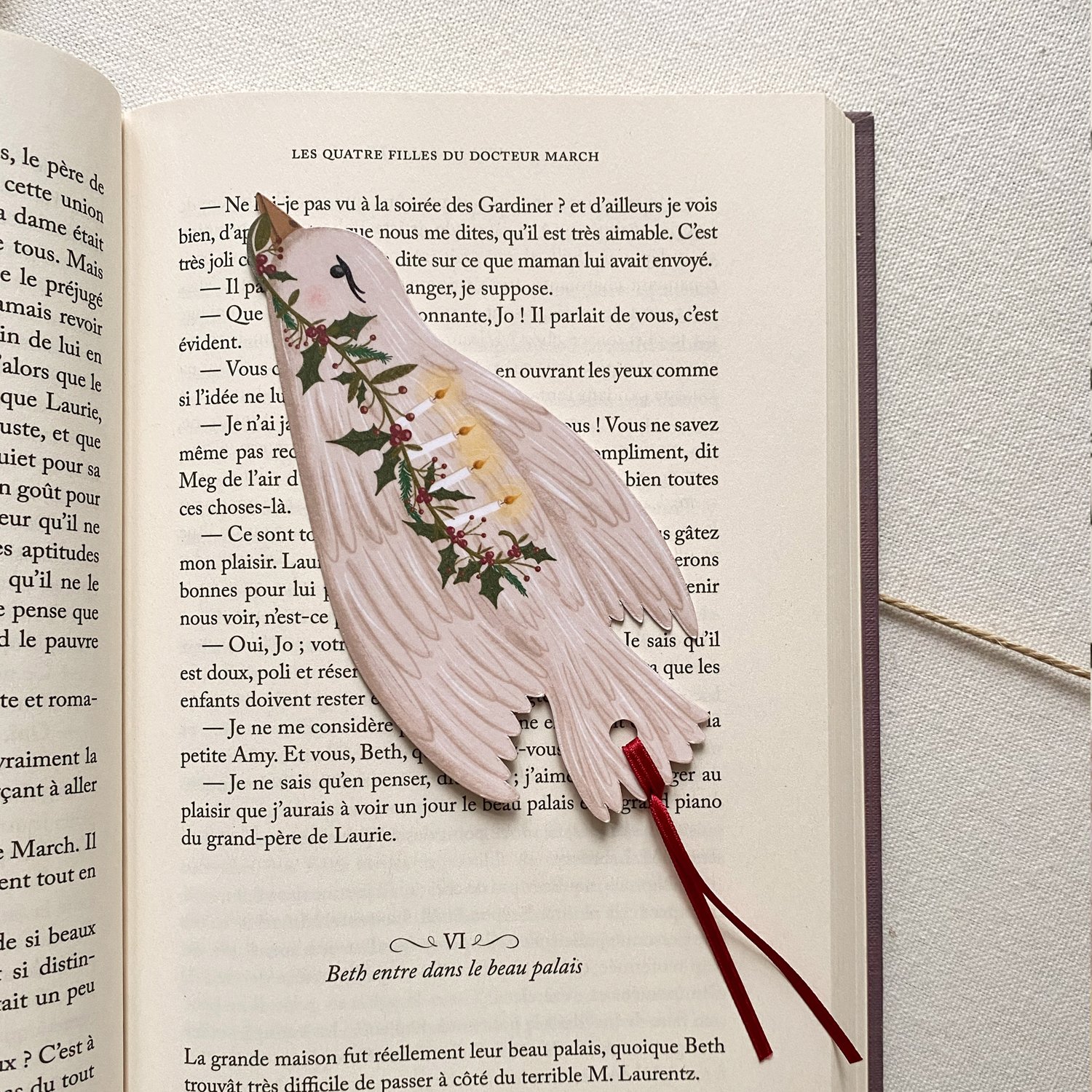 Marque-page - Oiseau de Noël