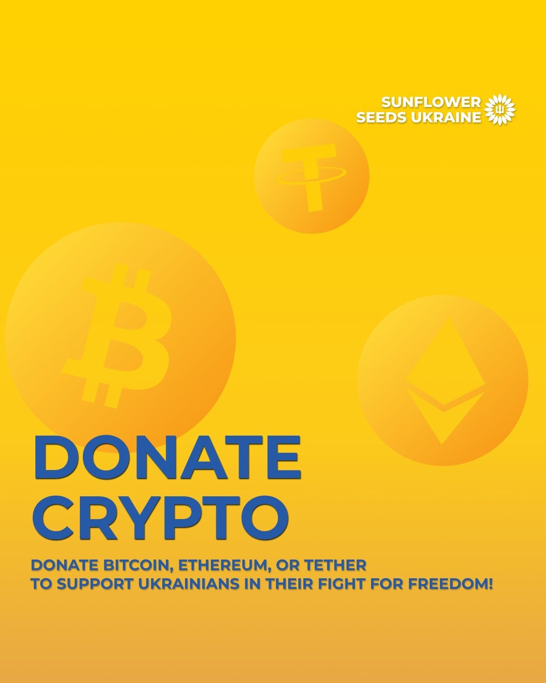 🇺🇦 Did you know you can help Ukraine by sharing your Crypto currency?

🔗 See payment links in profile bio 

🌻 We have accounts in Bitcoin, Ethereum, and Tether.

Thank you for your support!

#donatecrypto #donatecurrency #SunflowerSeedsUkraine #S