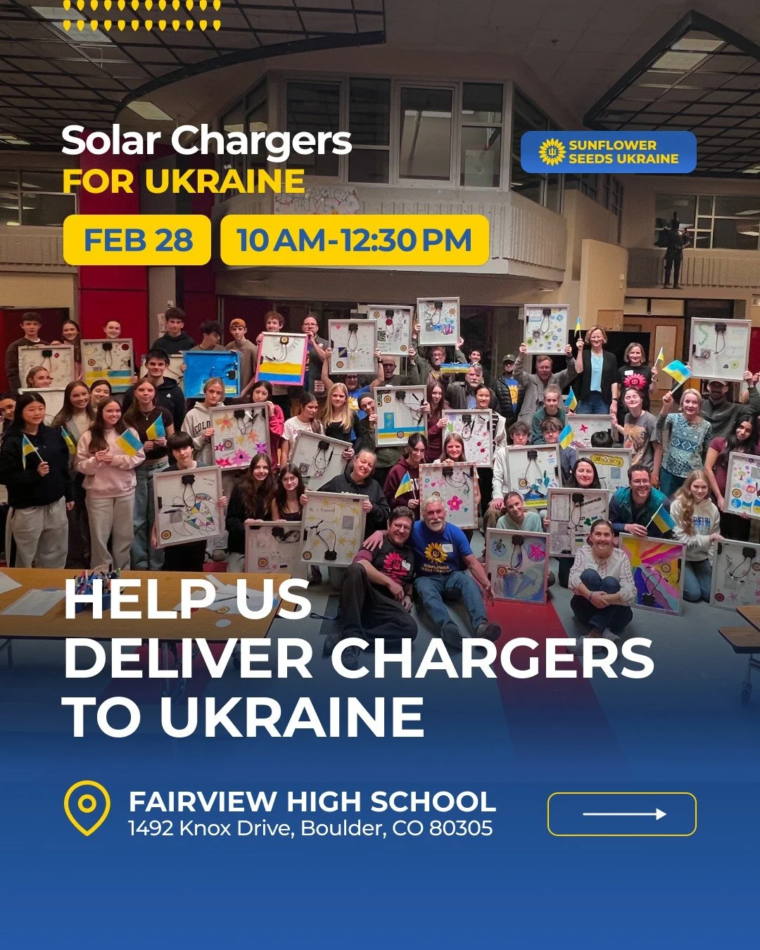 Help us deliver solar chargers to Ukraine 🌞

Join us for a hands-on event where we&rsquo;ll transform solar panels into portable solar chargers and decorate them with messages of support to Ukrainian Defenders 🇺🇦

These chargers will be shipped to